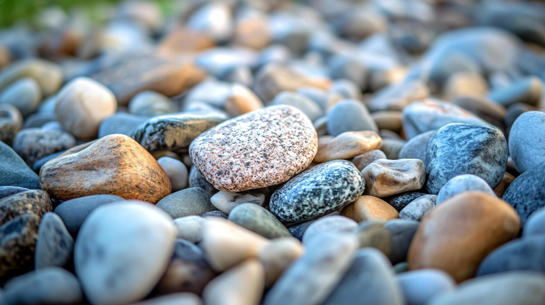 A pile of rocks with a large gray rock in the middle photo