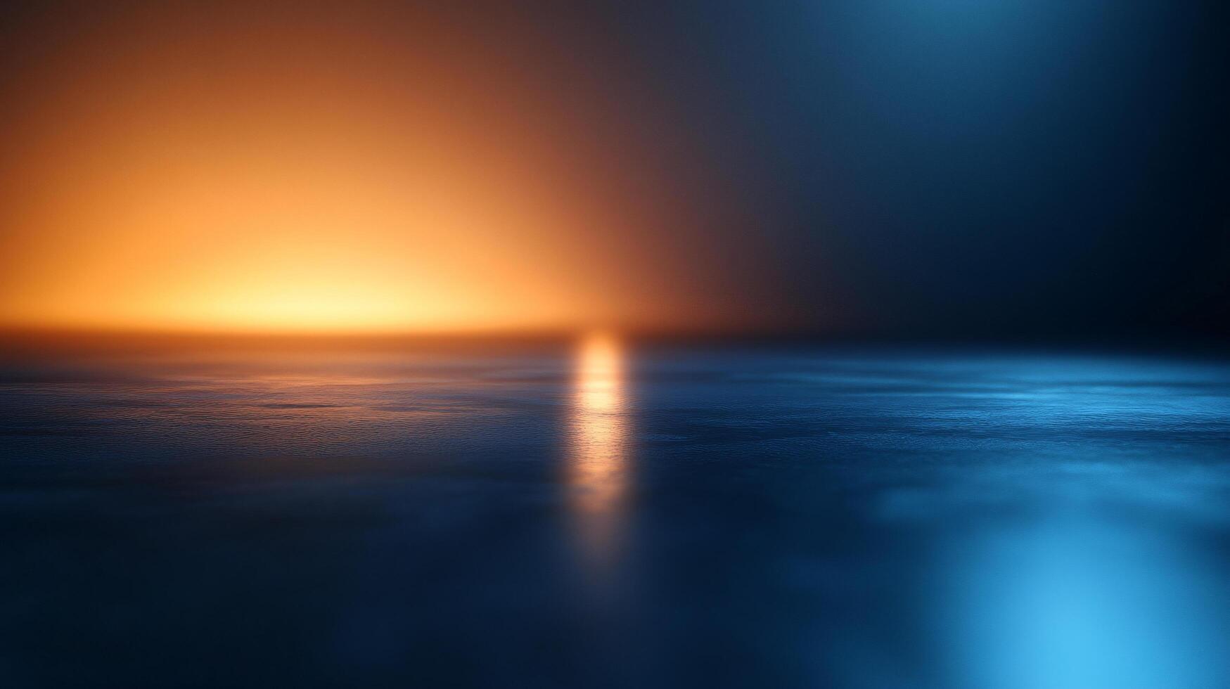 A blurry image of a body of water with a reflection of the sky photo
