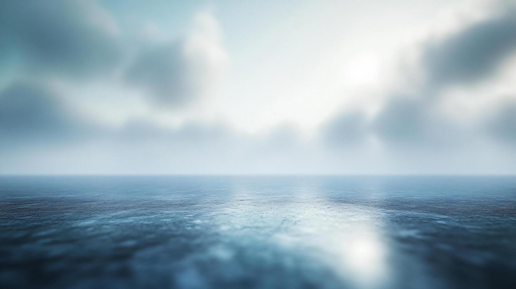 A cloudy sky with a body of water in the foreground photo