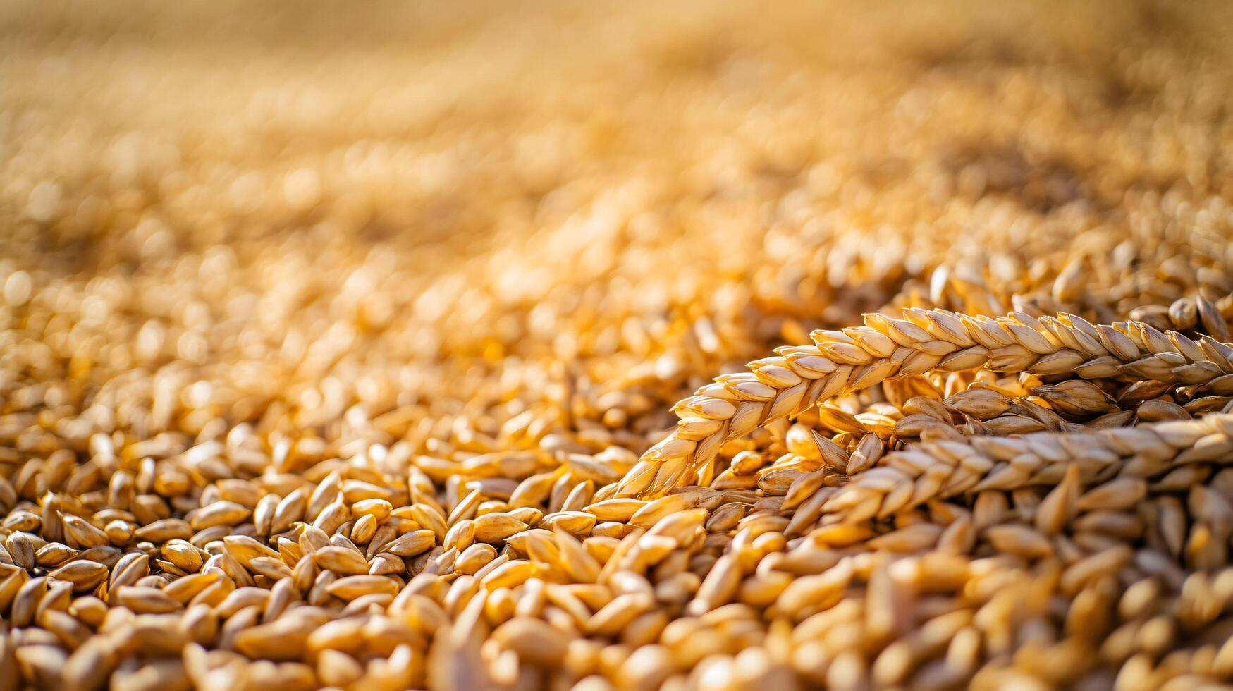 A field of wheat is shown in a close up photo