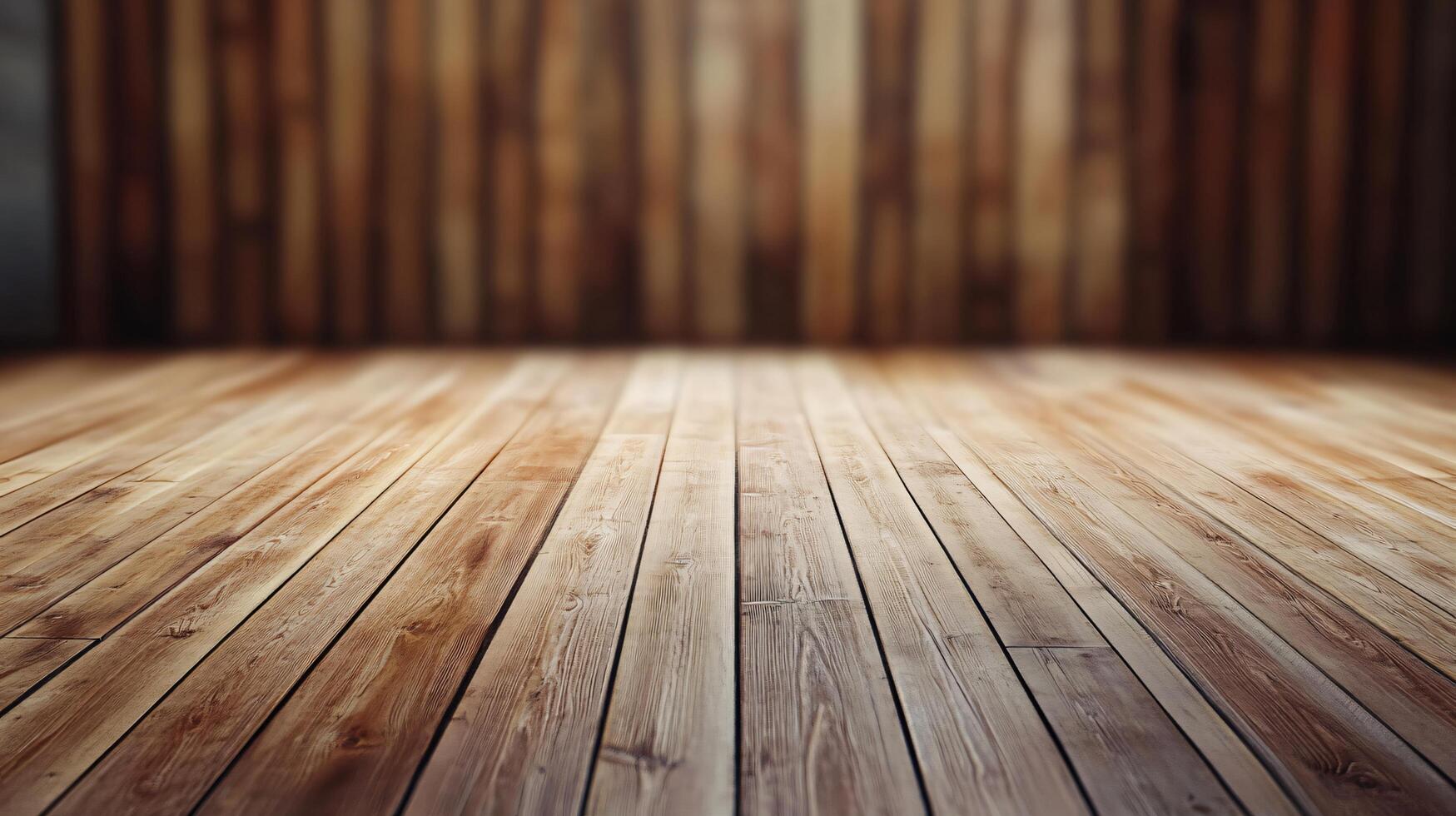 A wooden floor with a large empty space in the middle photo
