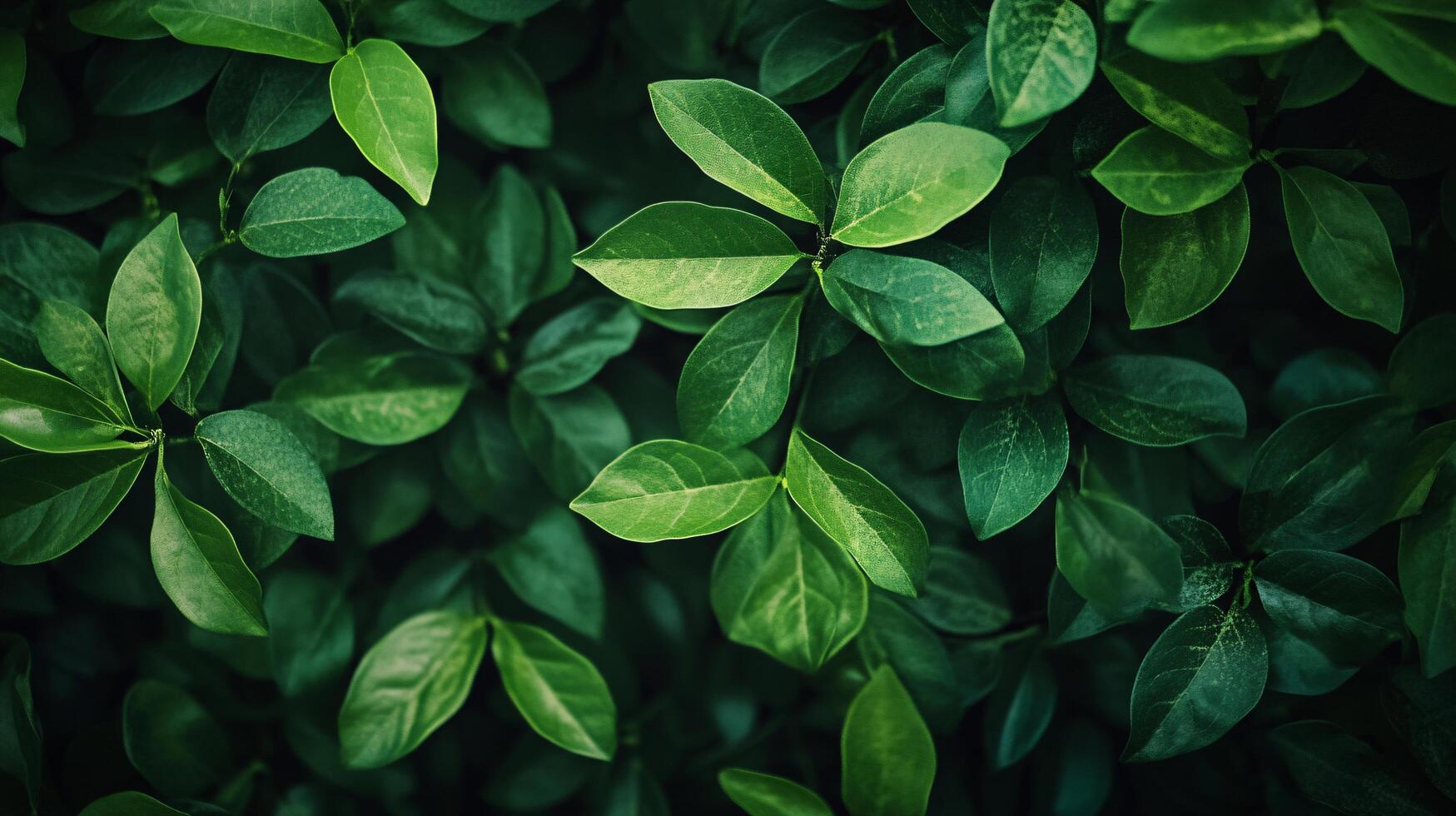 A close up of green leaves with a mood of serenity and calmness photo