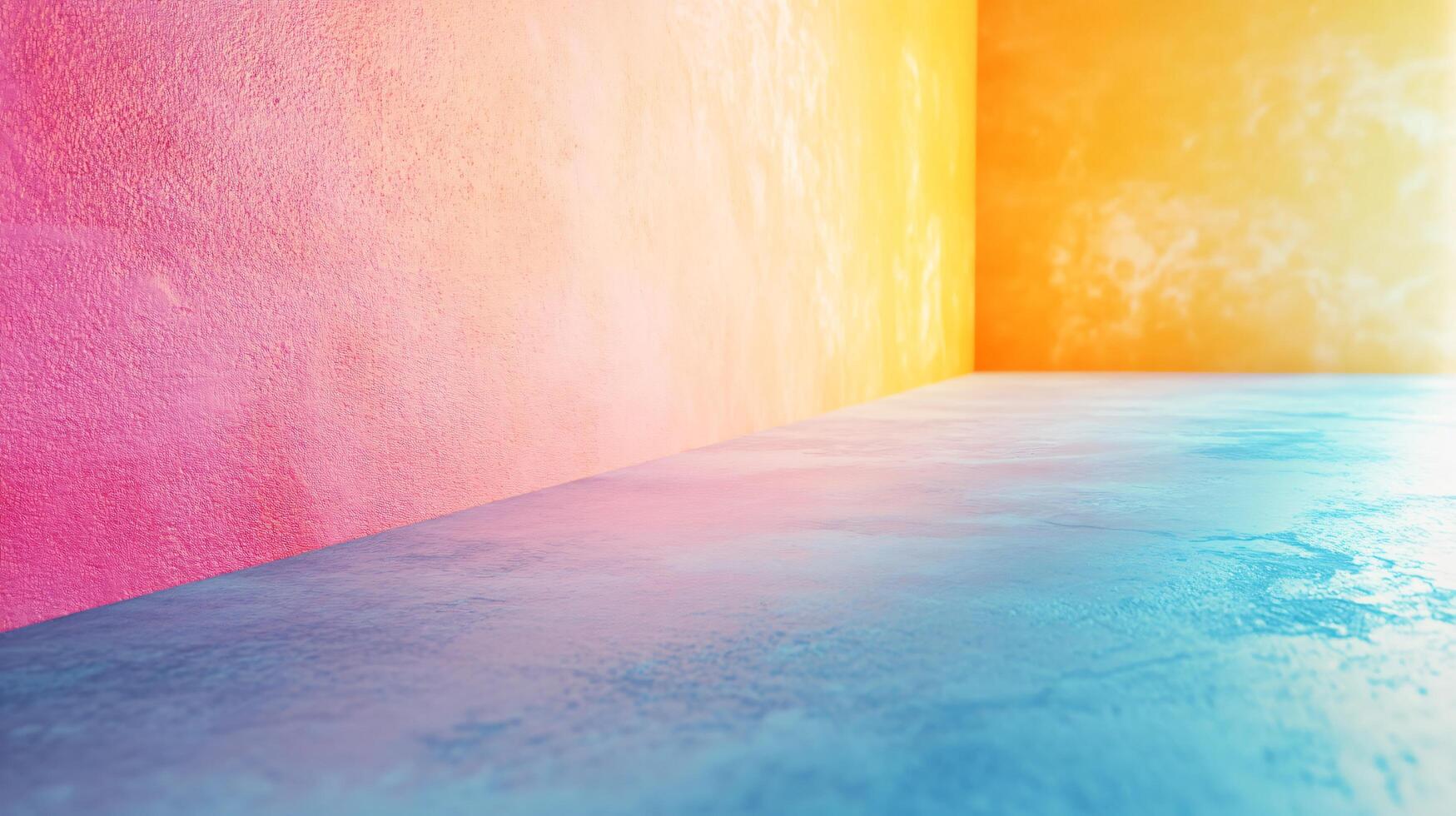 A room with a blue wall and a pink wall photo