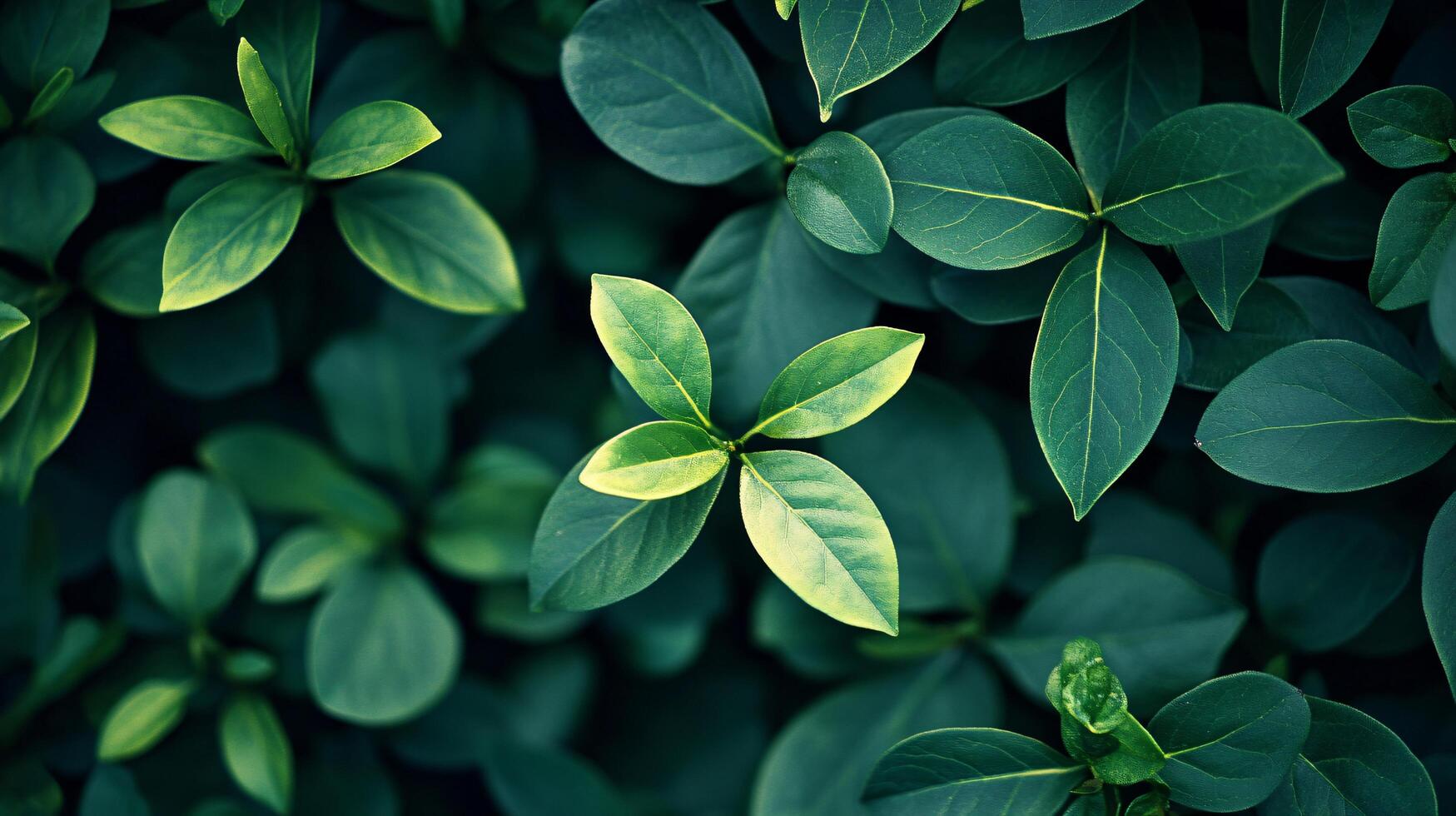 A close up of green leaves with a light green tint photo