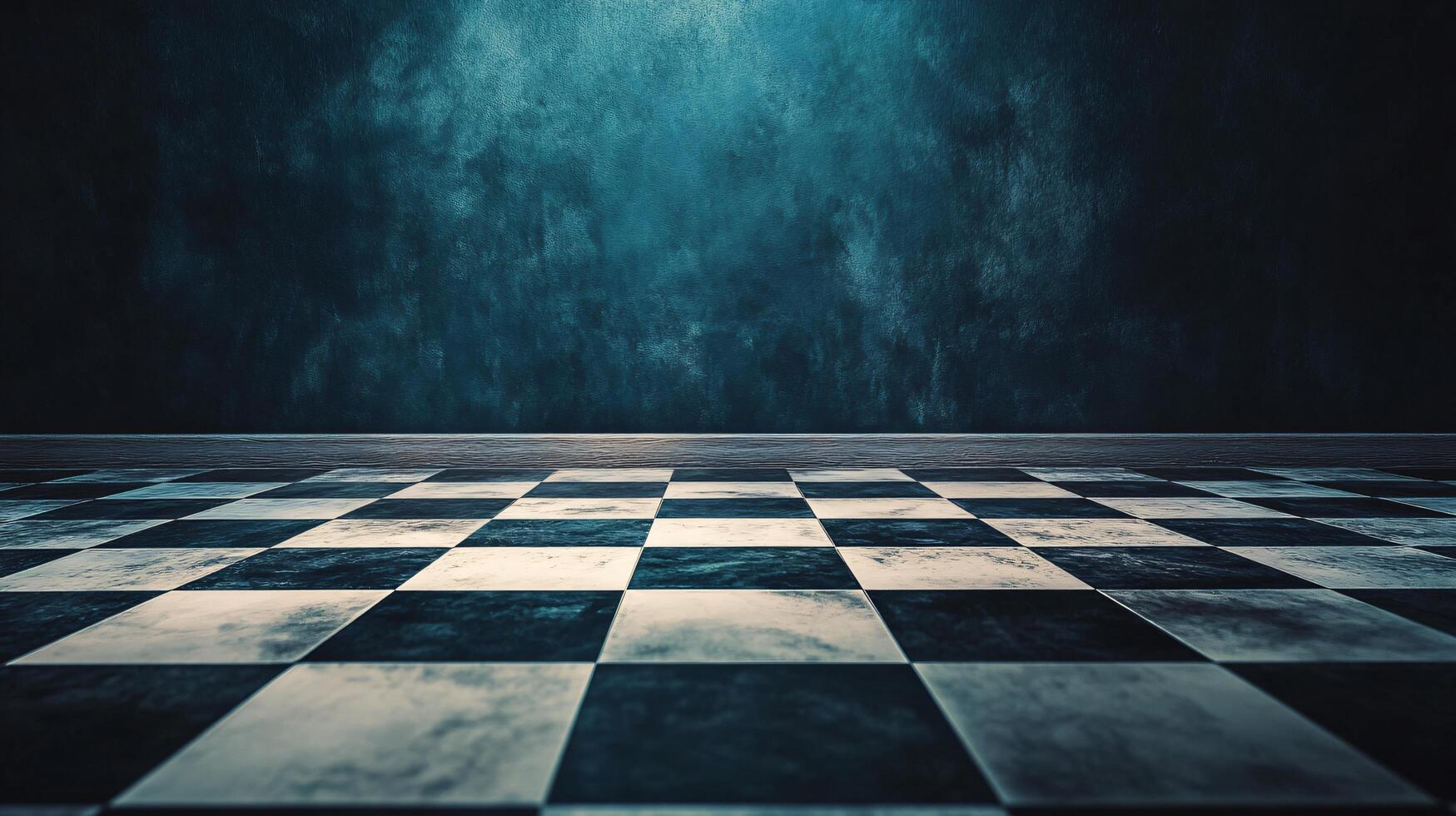 A checkered floor with a blue background photo