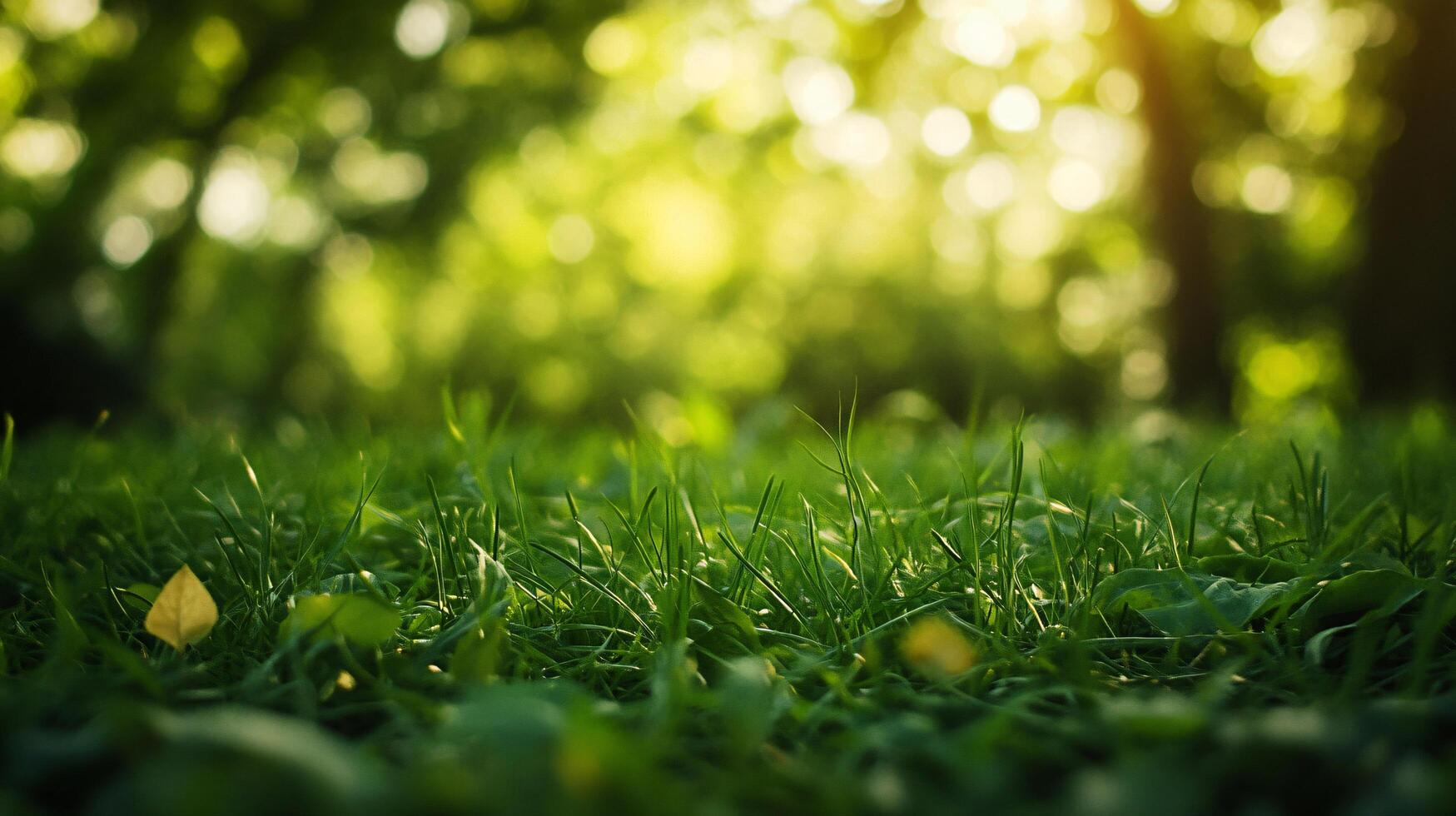 A lush green field with trees in the background photo