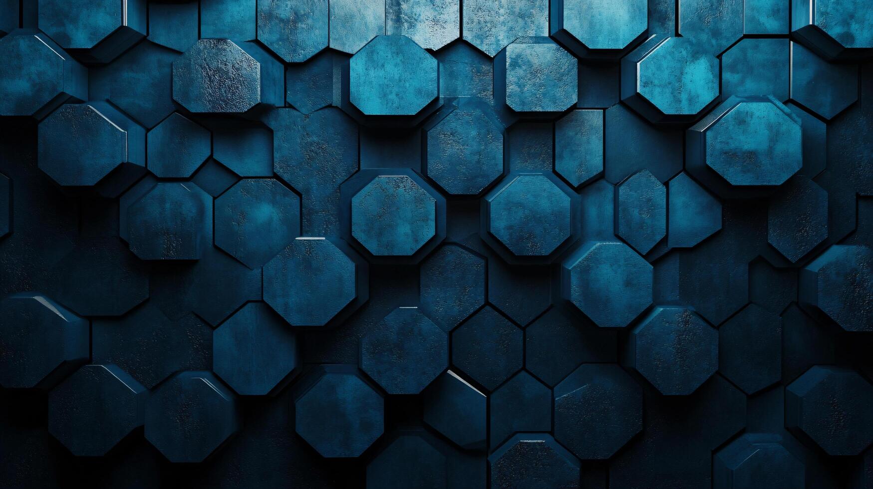 A blue background with a pattern of hexagons photo