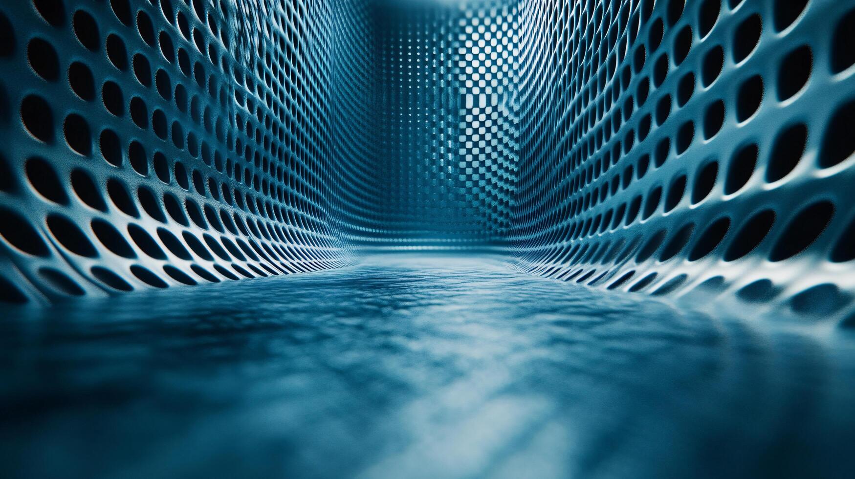 A blue room with a blue wall and a blue floor photo