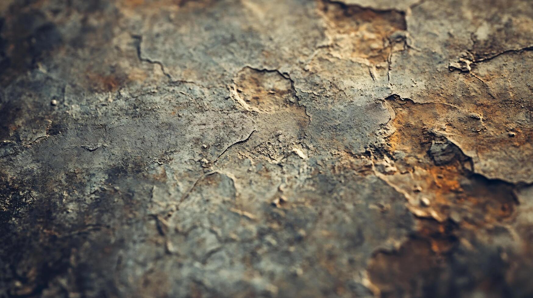 A close up of a rough, weathered surface with a few small holes photo