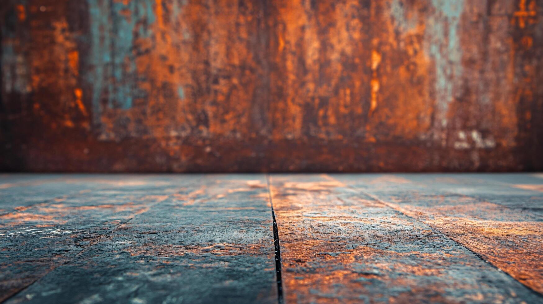 A wooden floor with a rustic, old-fashioned look photo