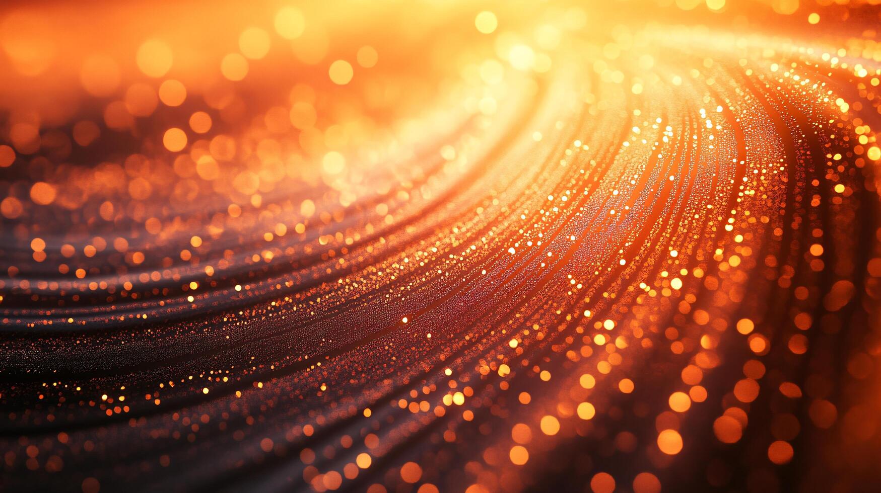 A bright orange and black swirl of glittery lights photo