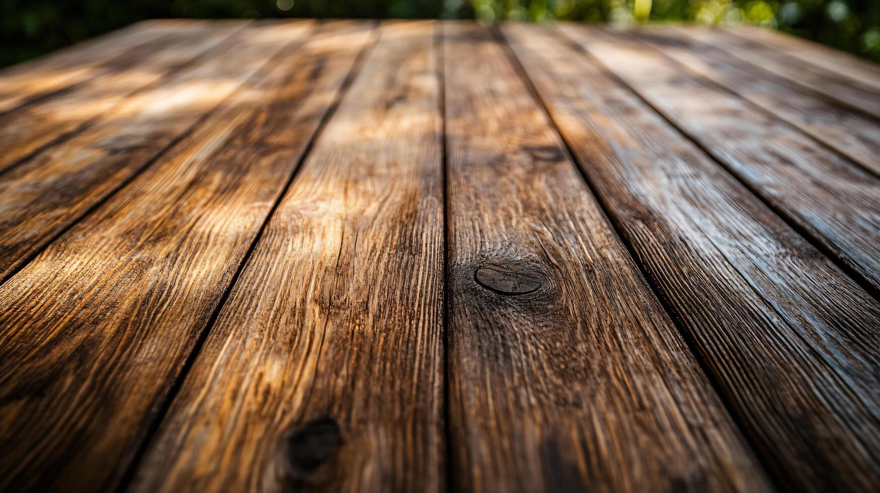 A wooden table with a light brown color photo