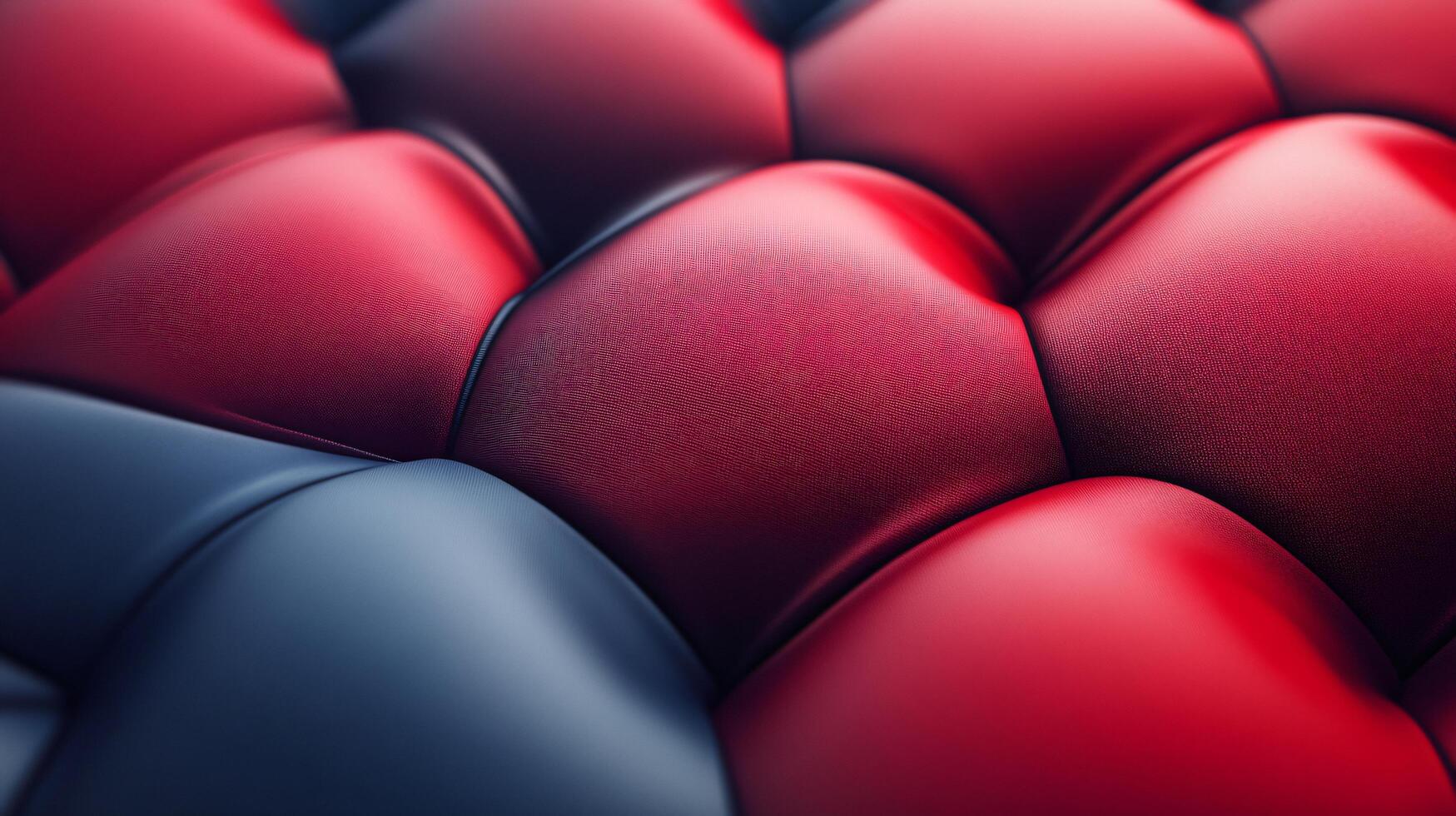A close up of a red and black leather couch photo