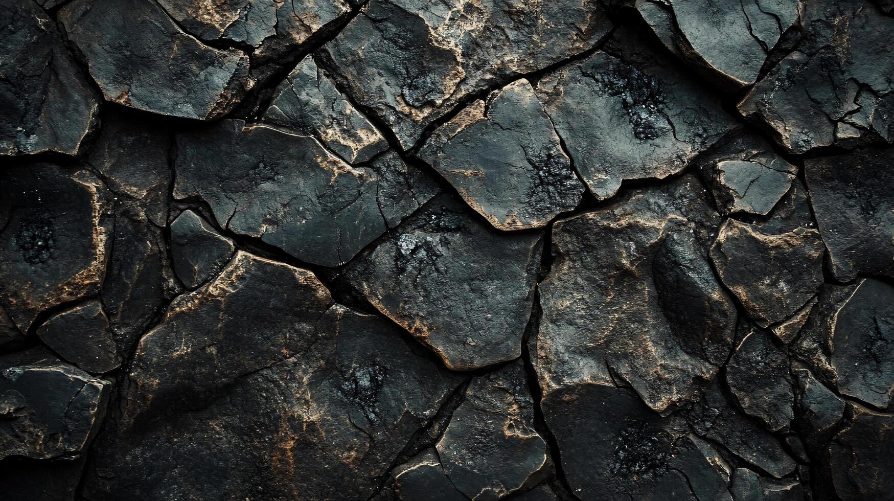 A close up of a rock wall with a lot of cracks and holes photo