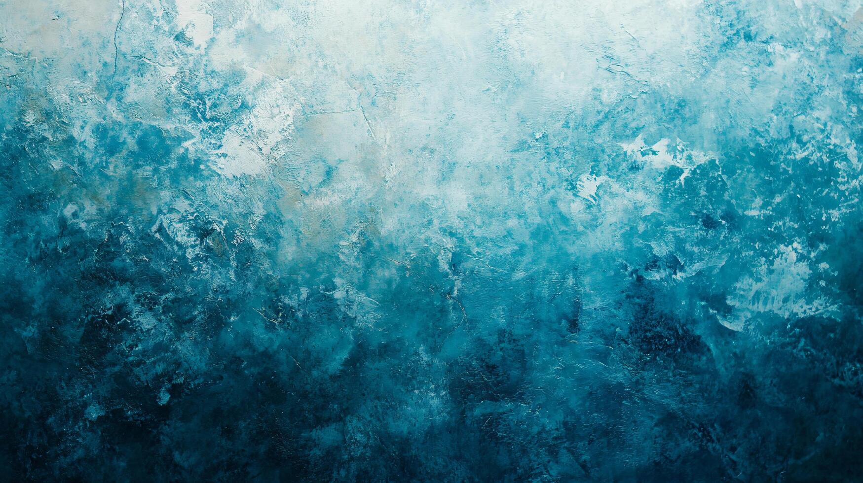 A blue and white painting of the ocean with a splash of color photo