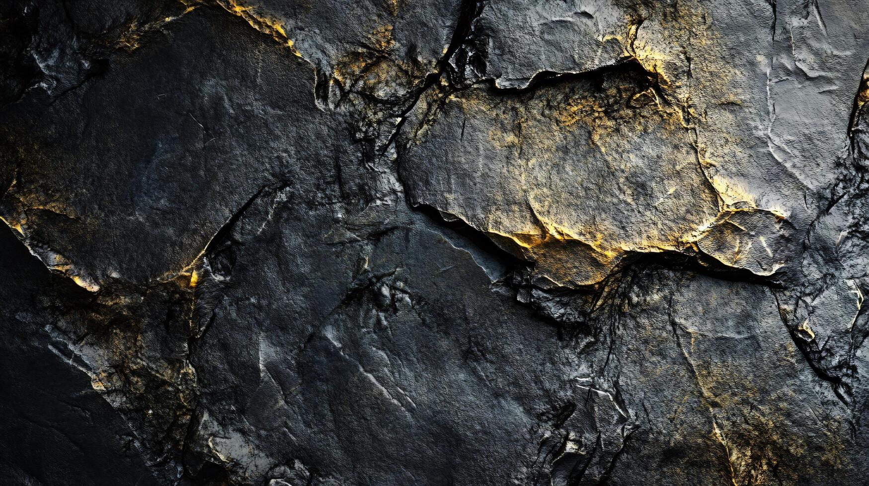 A close up of a rock with gold streaks on it photo