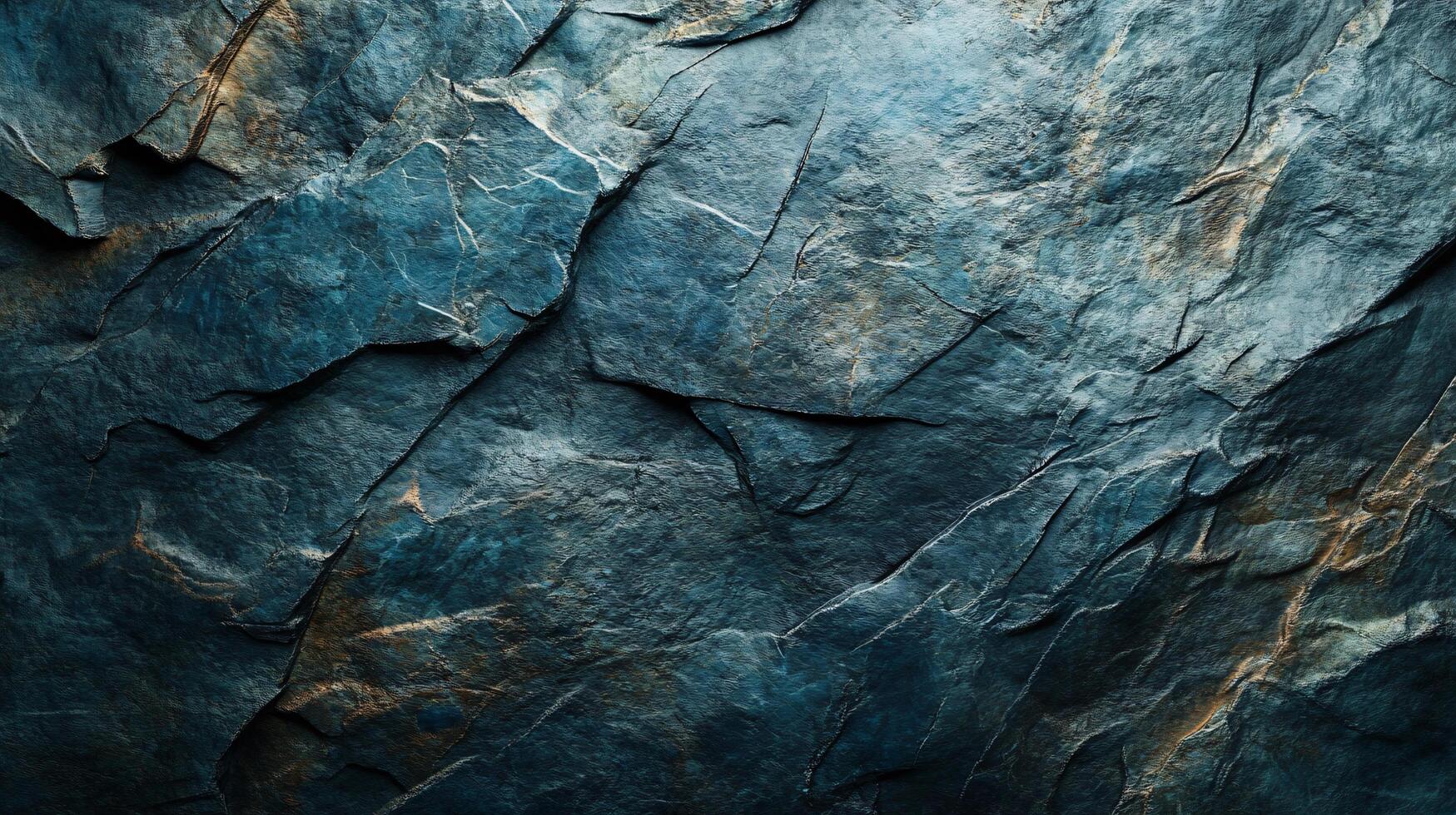 A rocky surface with a blue and brown color scheme photo