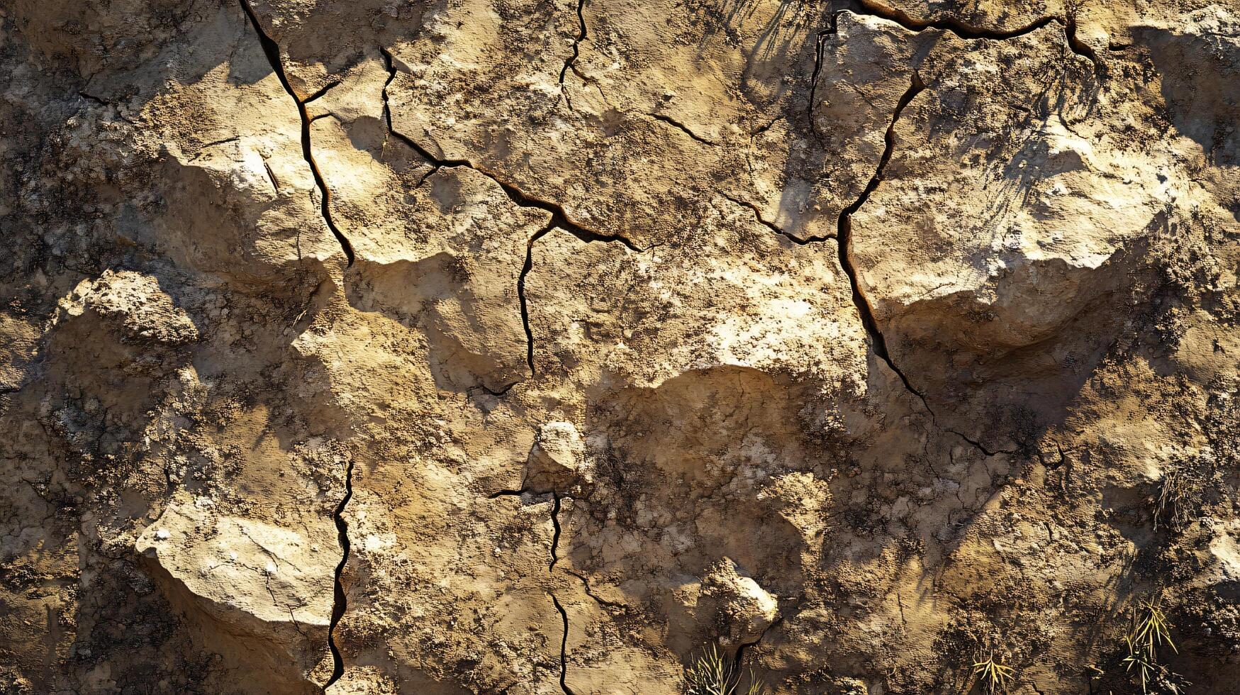 A close up of a rock with cracks and holes photo