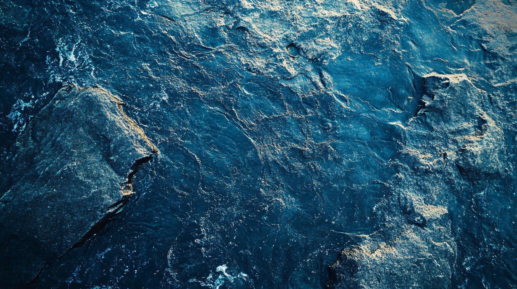 The image is of a body of water with a rock in the middle photo