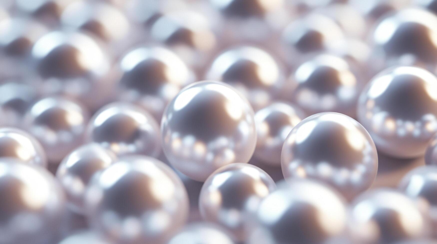 A close up of many small white pearls photo