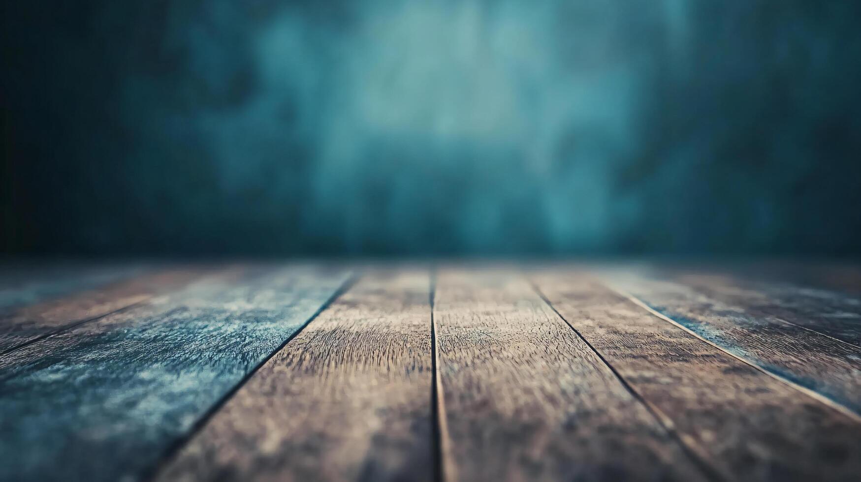A wooden floor with a blue background photo