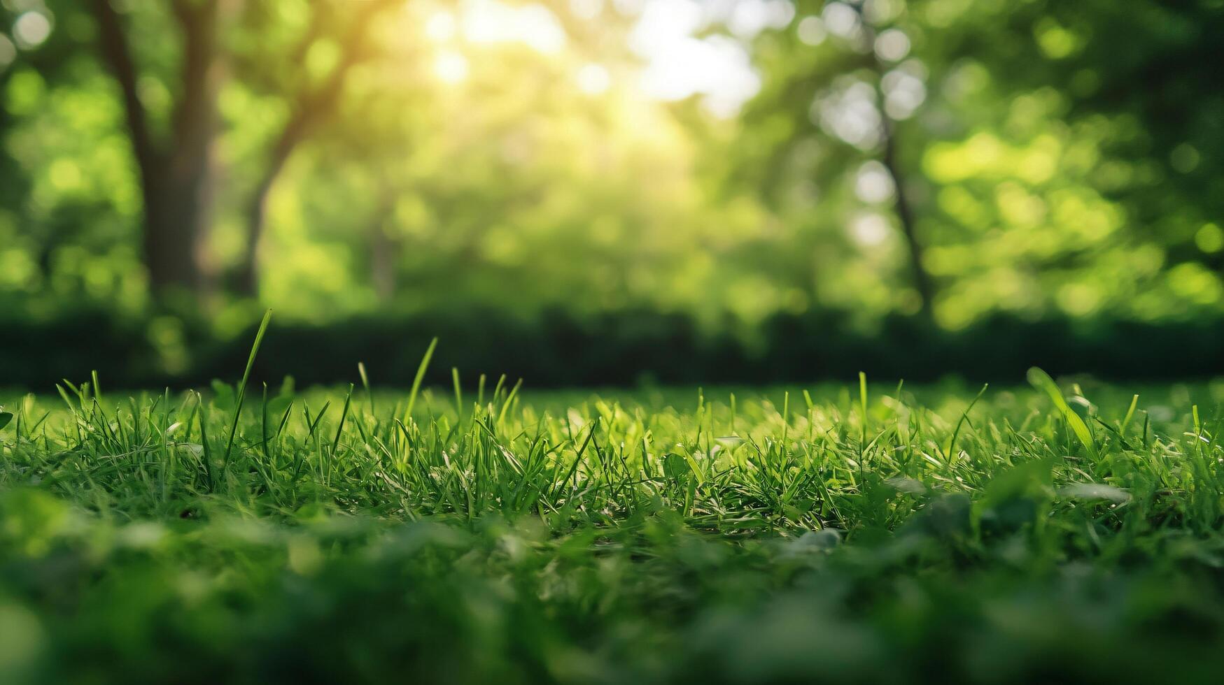 A lush green field with trees in the background photo