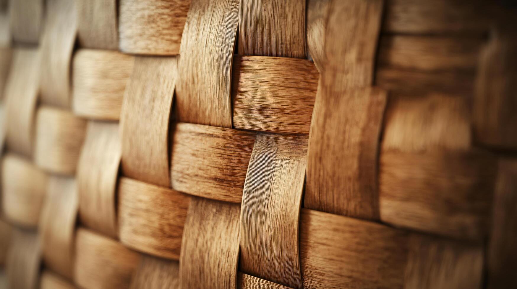 A woven pattern made of wood, with a brown color photo