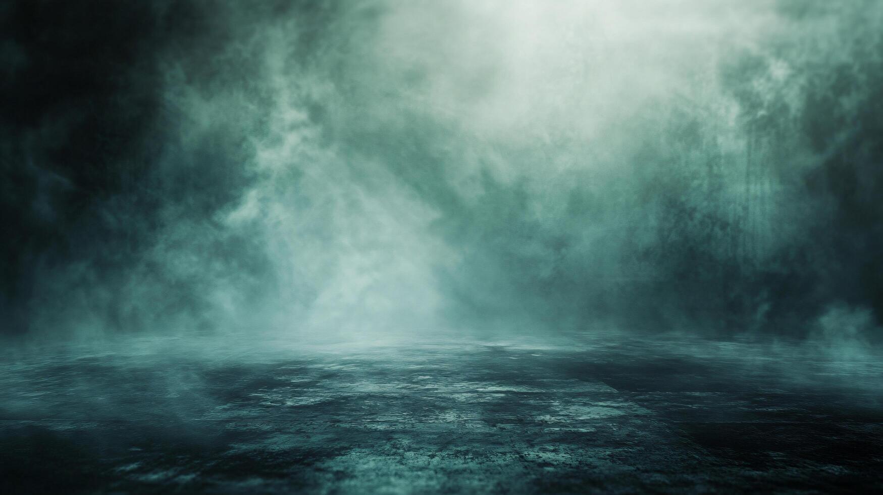 A dark, misty sky with a foggy, wet ground photo