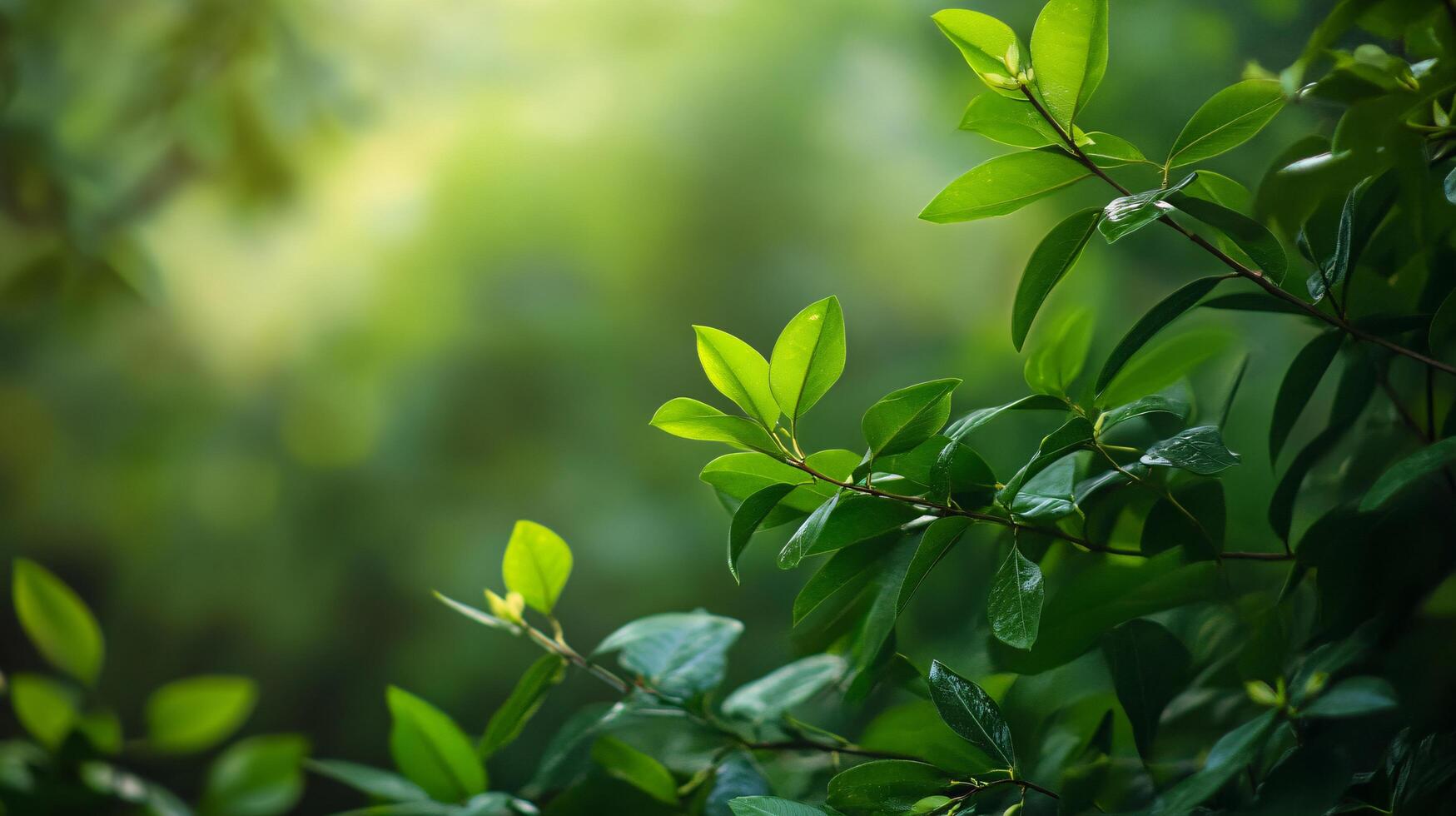 A lush green tree with leaves that are wet photo