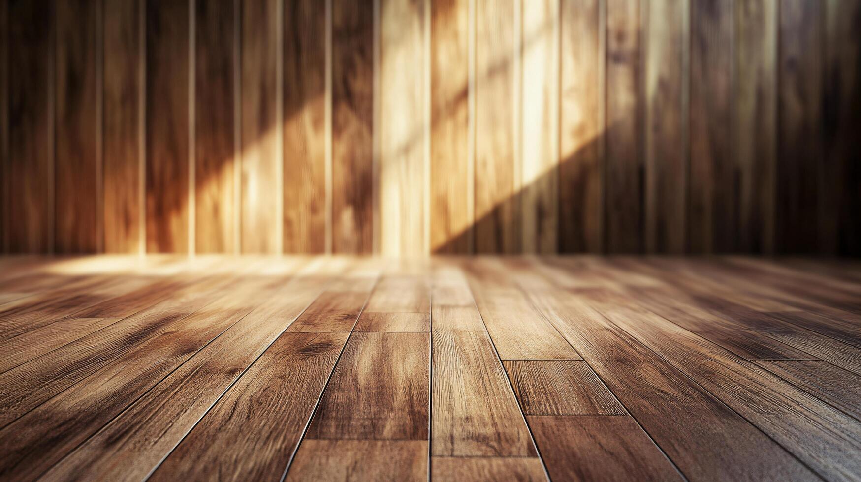 A wooden floor with a window in the background photo