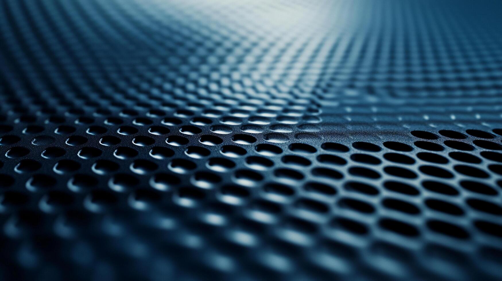 A close up of a blue surface with many small holes photo