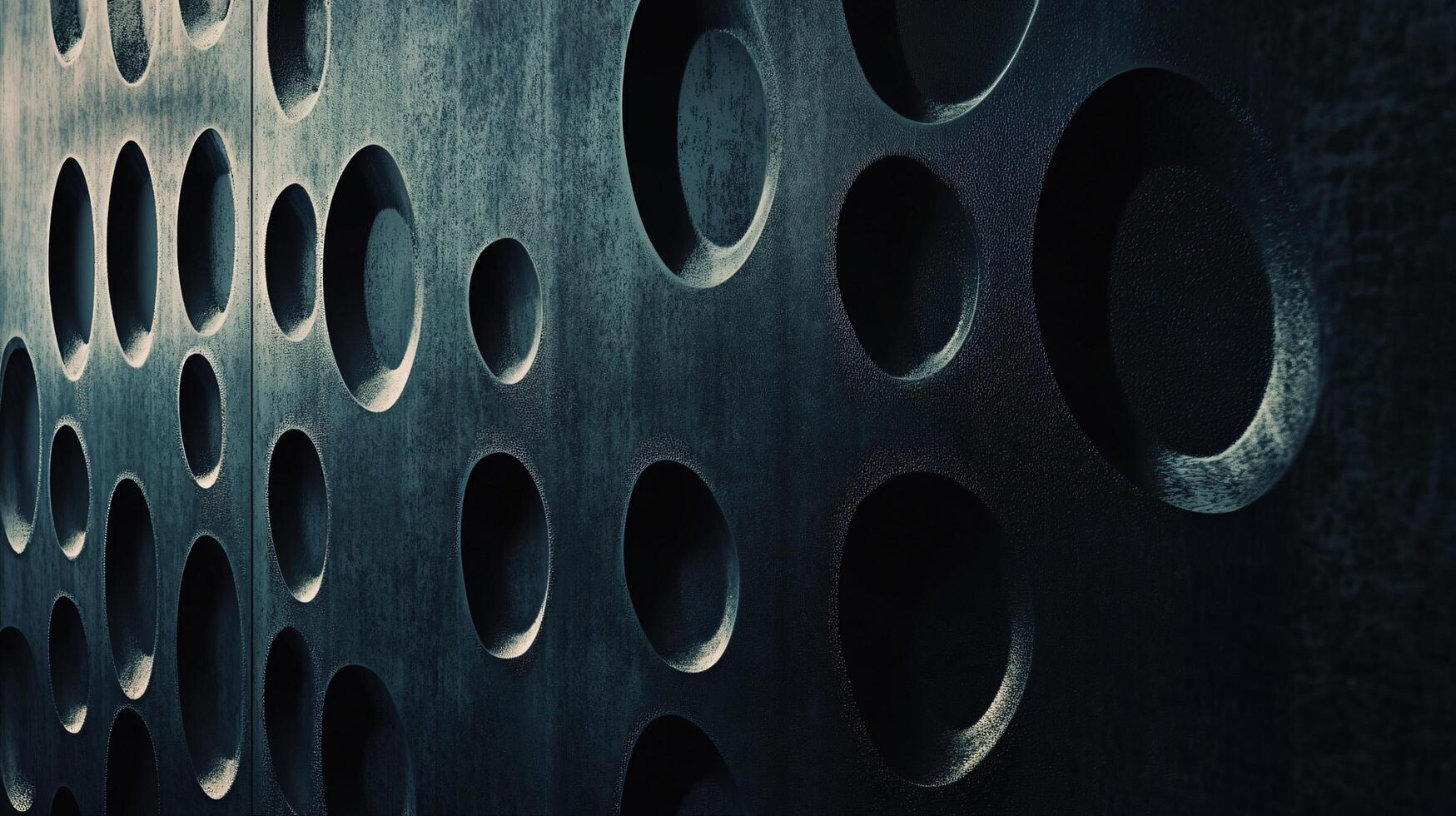 A close up of a wall with many small holes in it photo
