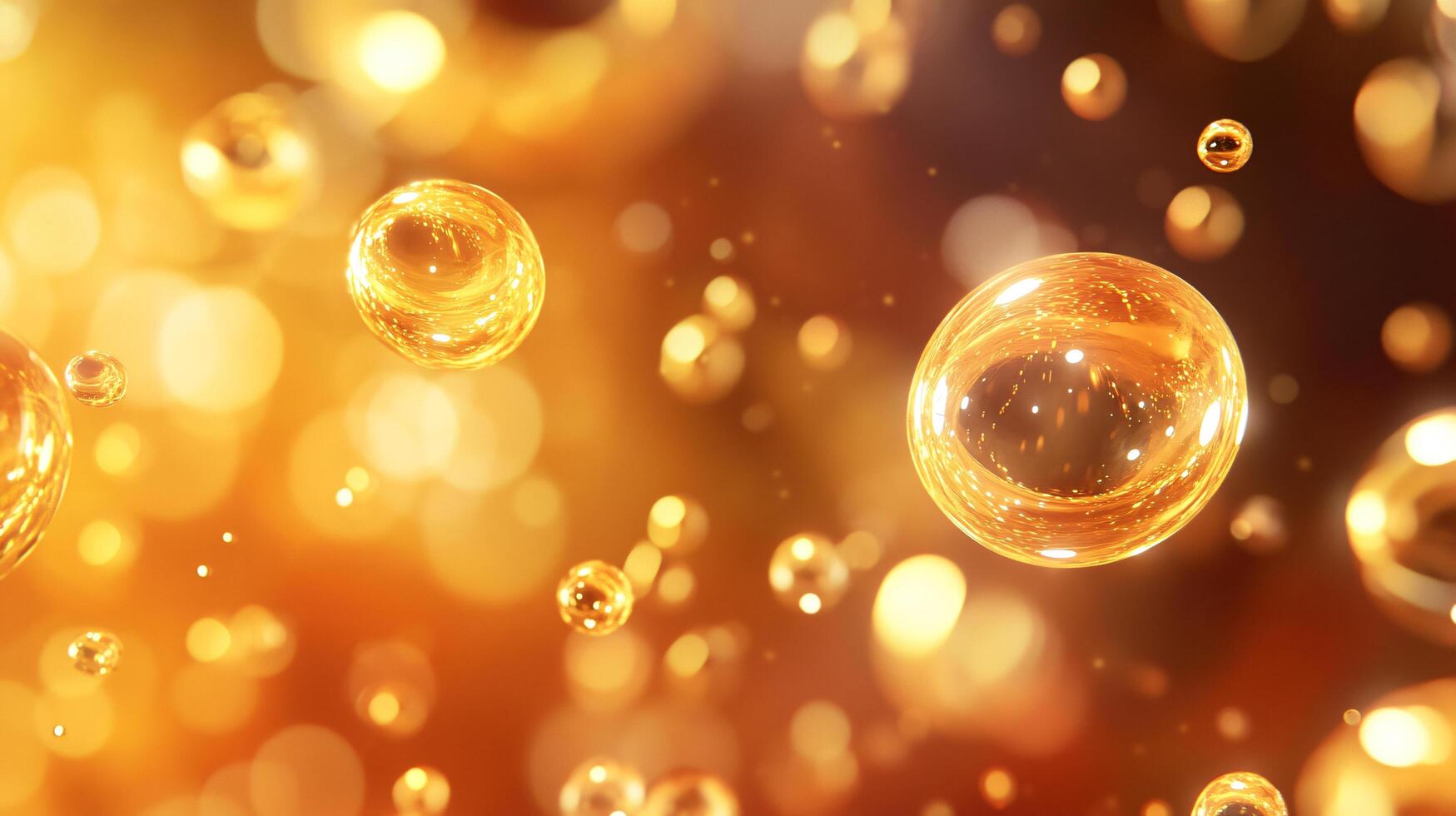 A close up of a bunch of gold bubbles photo