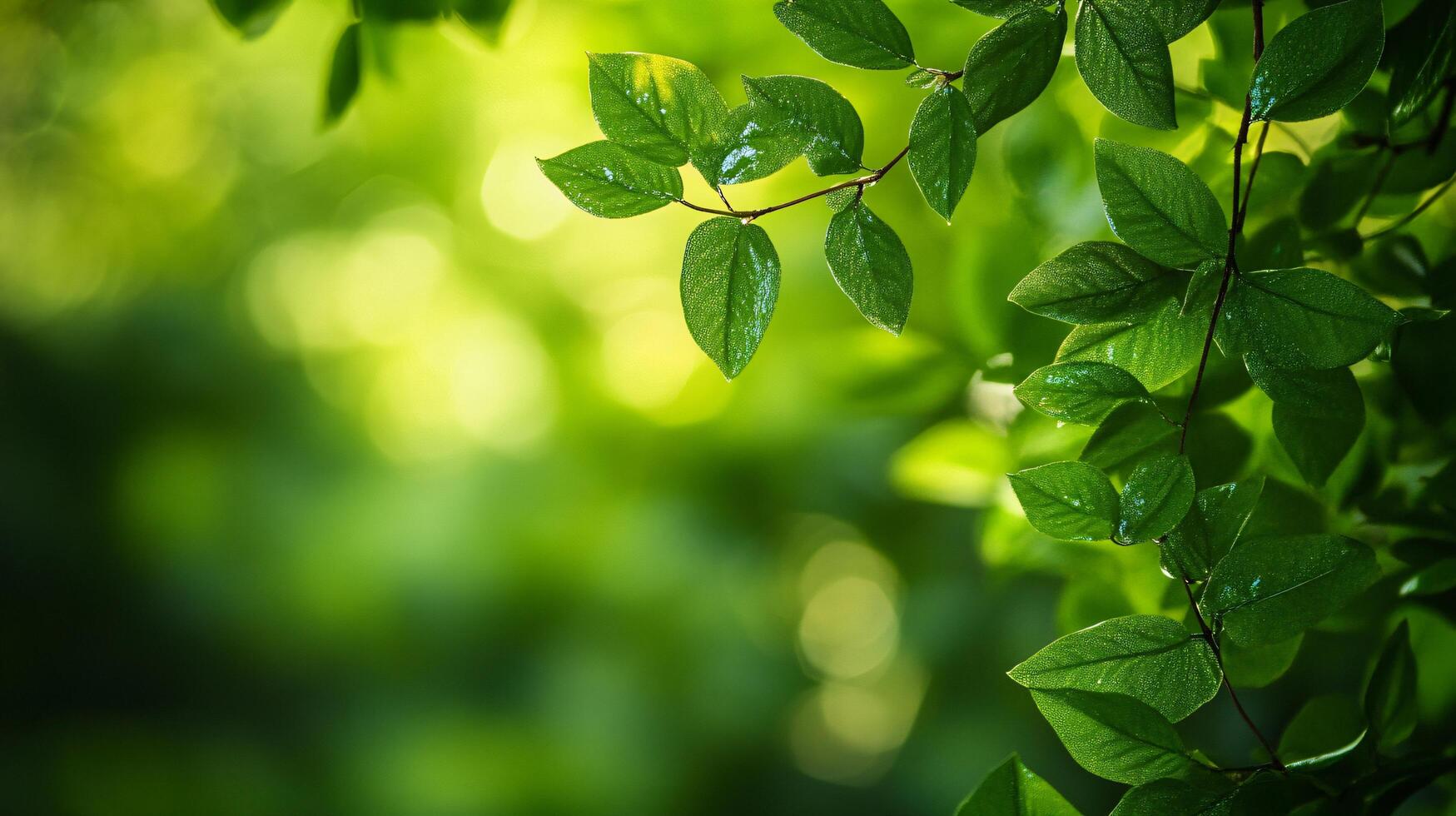 A leafy green tree with droplets of water on it photo