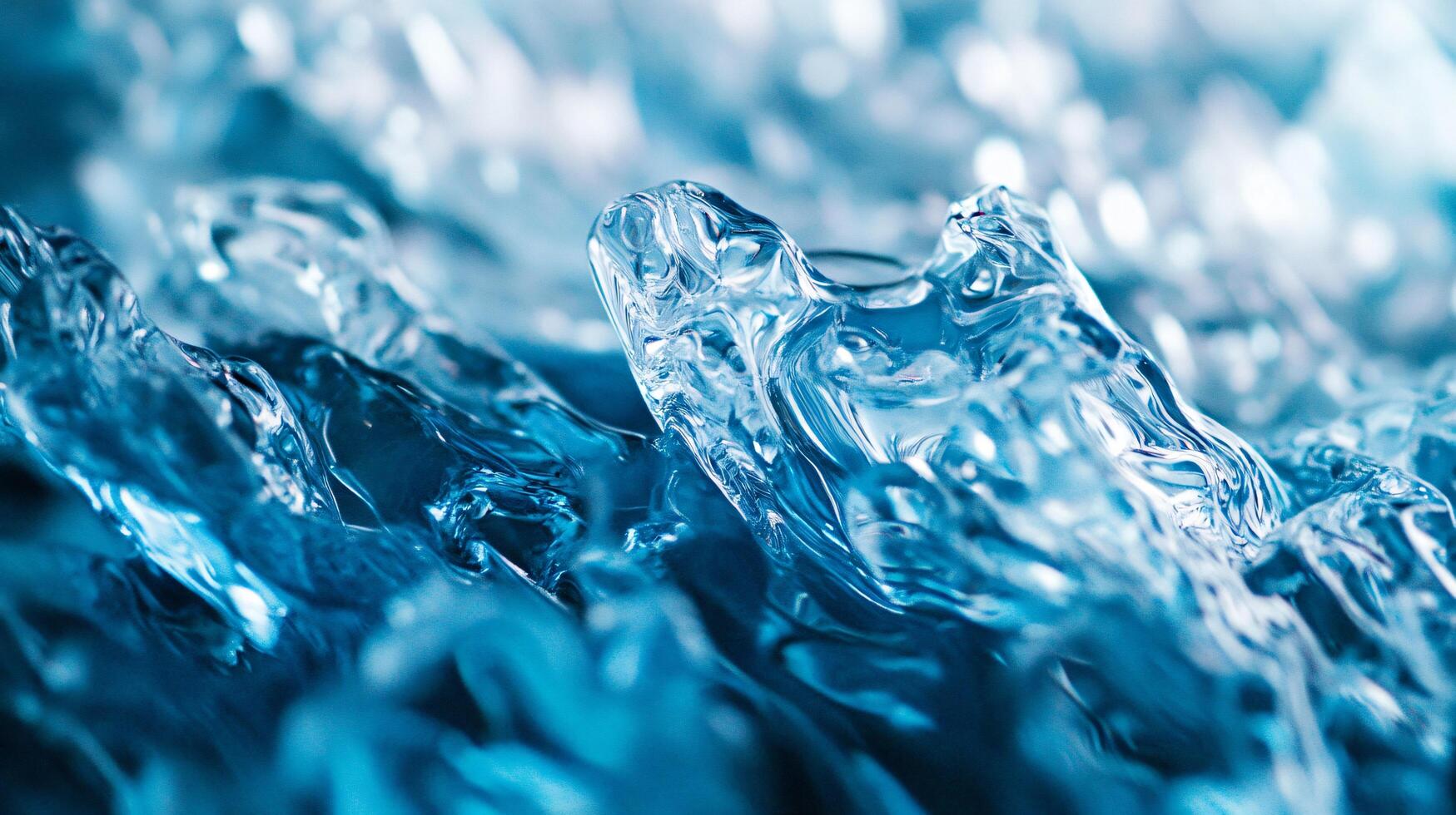 A body of water with ice floating on top photo
