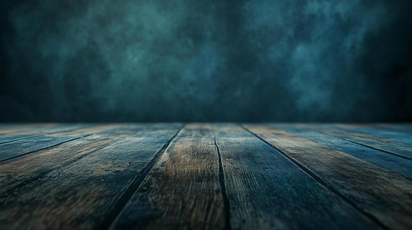 A wooden floor with a blue background photo