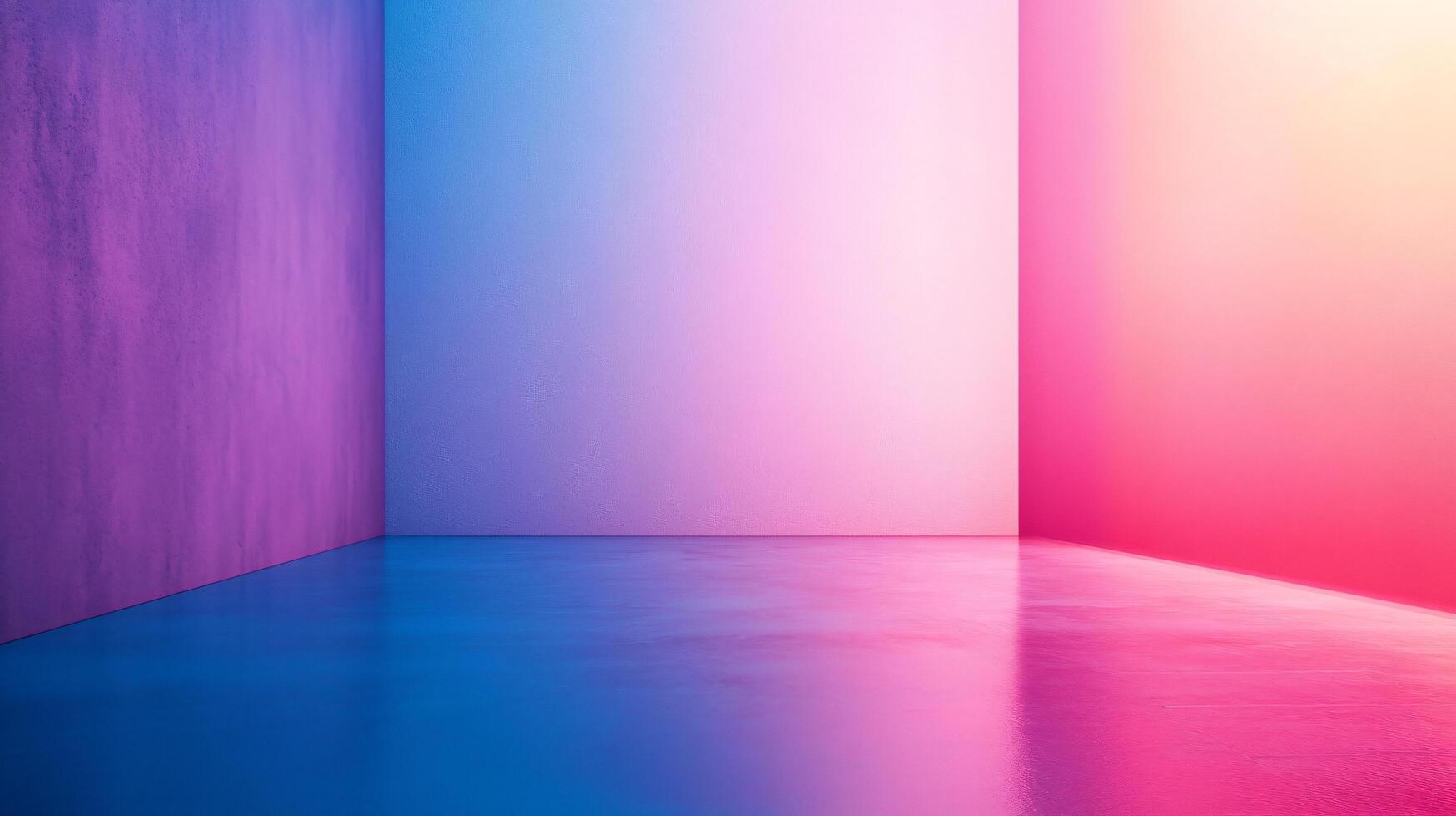 A room with a blue wall and pink walls photo