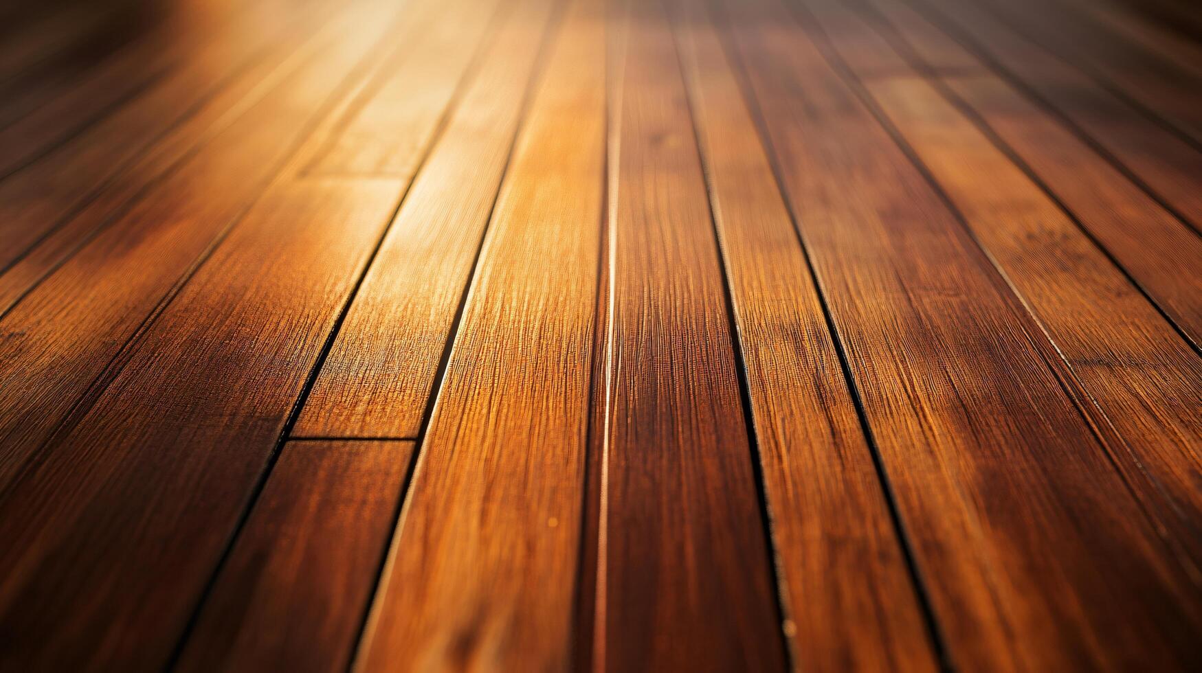 A wooden floor with a light shining on it photo