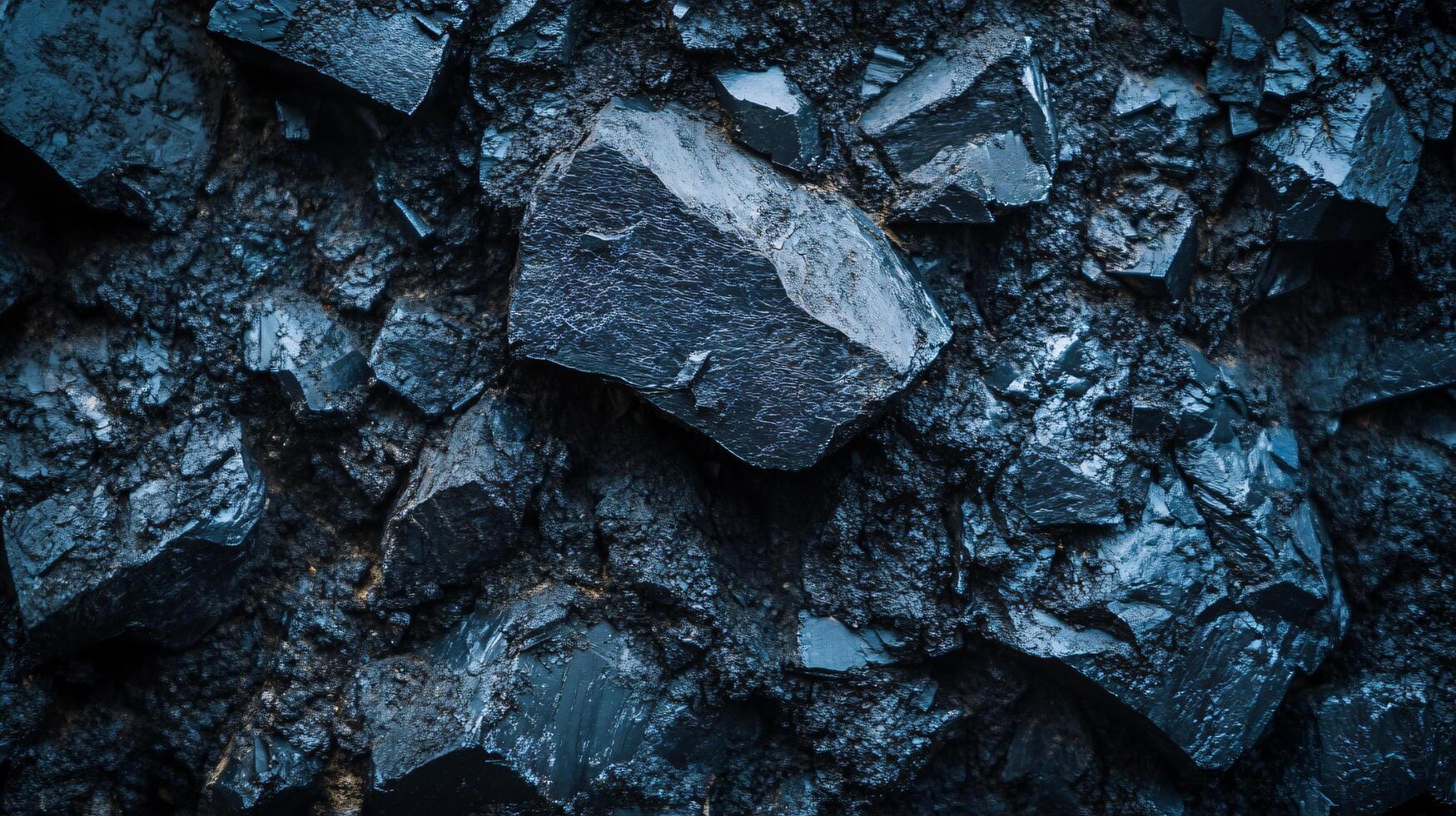 A close up of a blue rock with a lot of texture photo