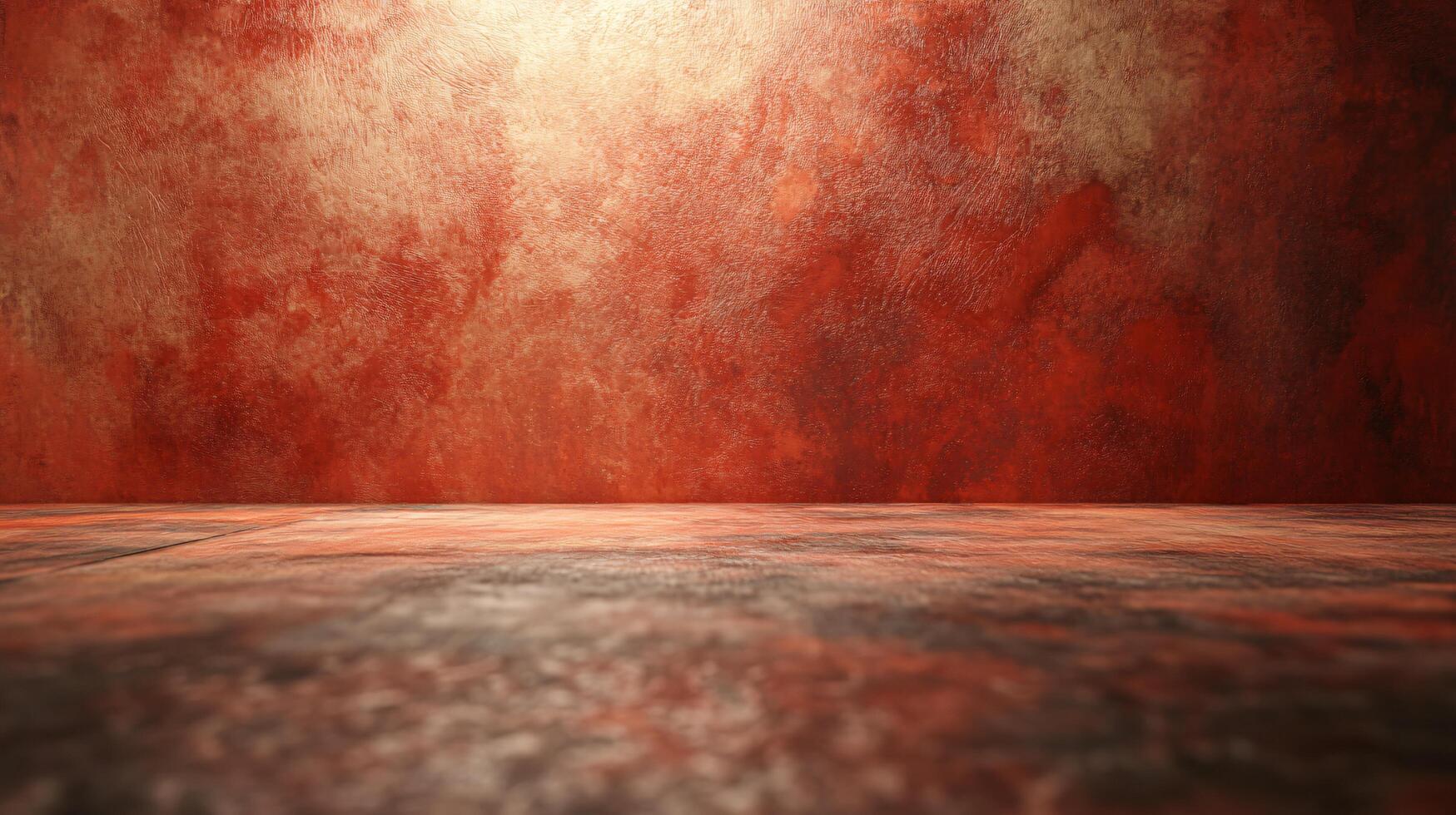 A red wall with a red floor photo
