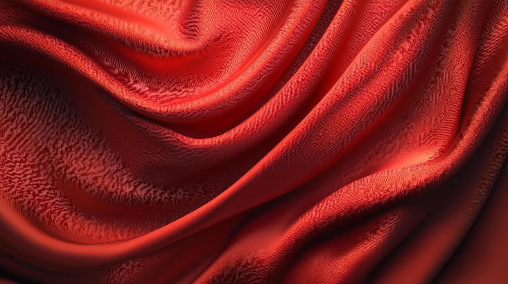 A red fabric with a pattern of lines and swirls photo