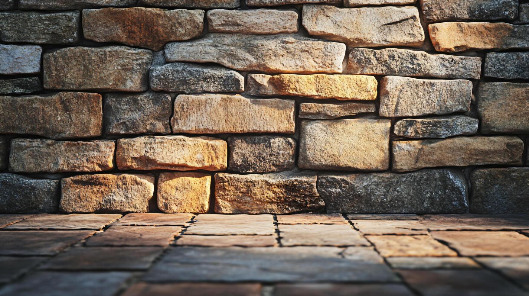 A brick wall with a gap in it photo