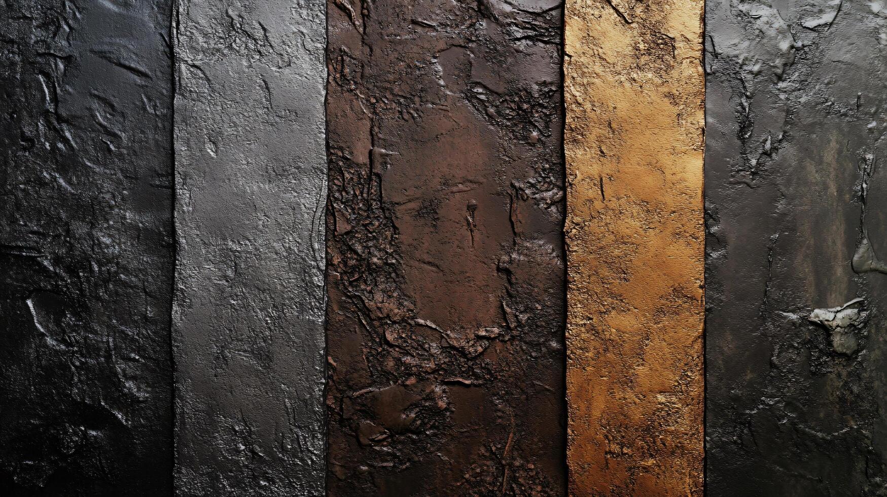 A series of images with different textures and colors, including a gold stripe photo