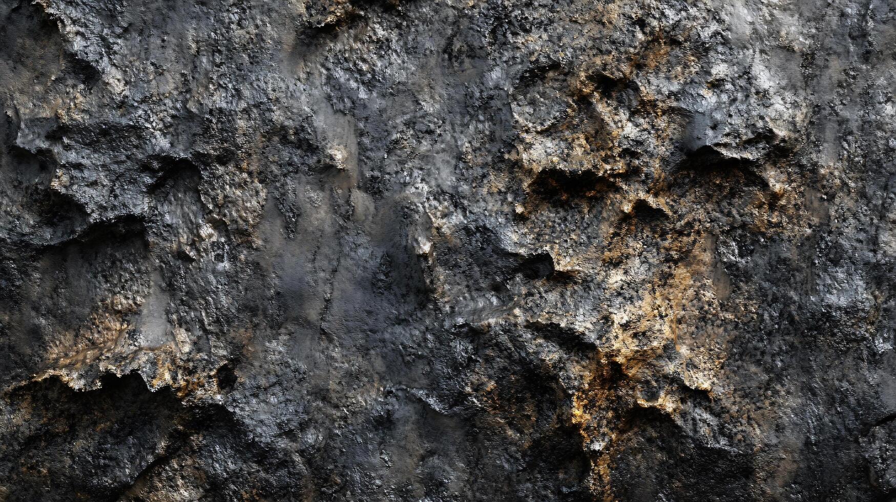A rocky surface with a lot of texture and a few small holes photo
