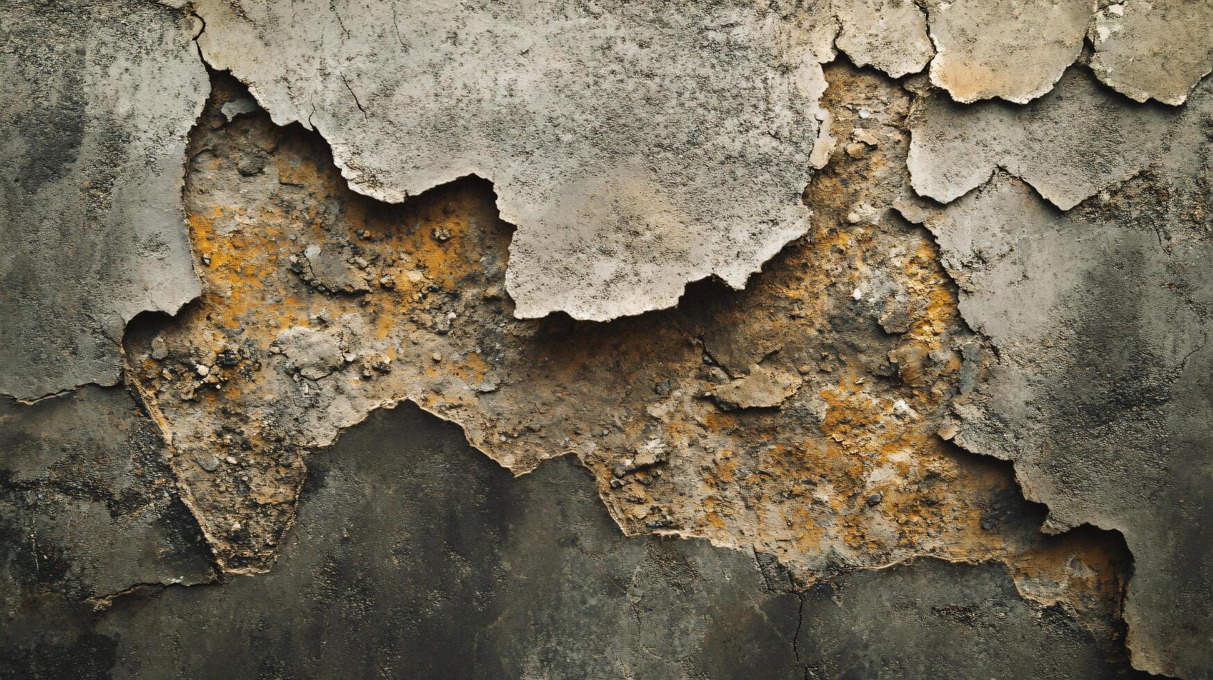 A wall with cracks and holes in it photo