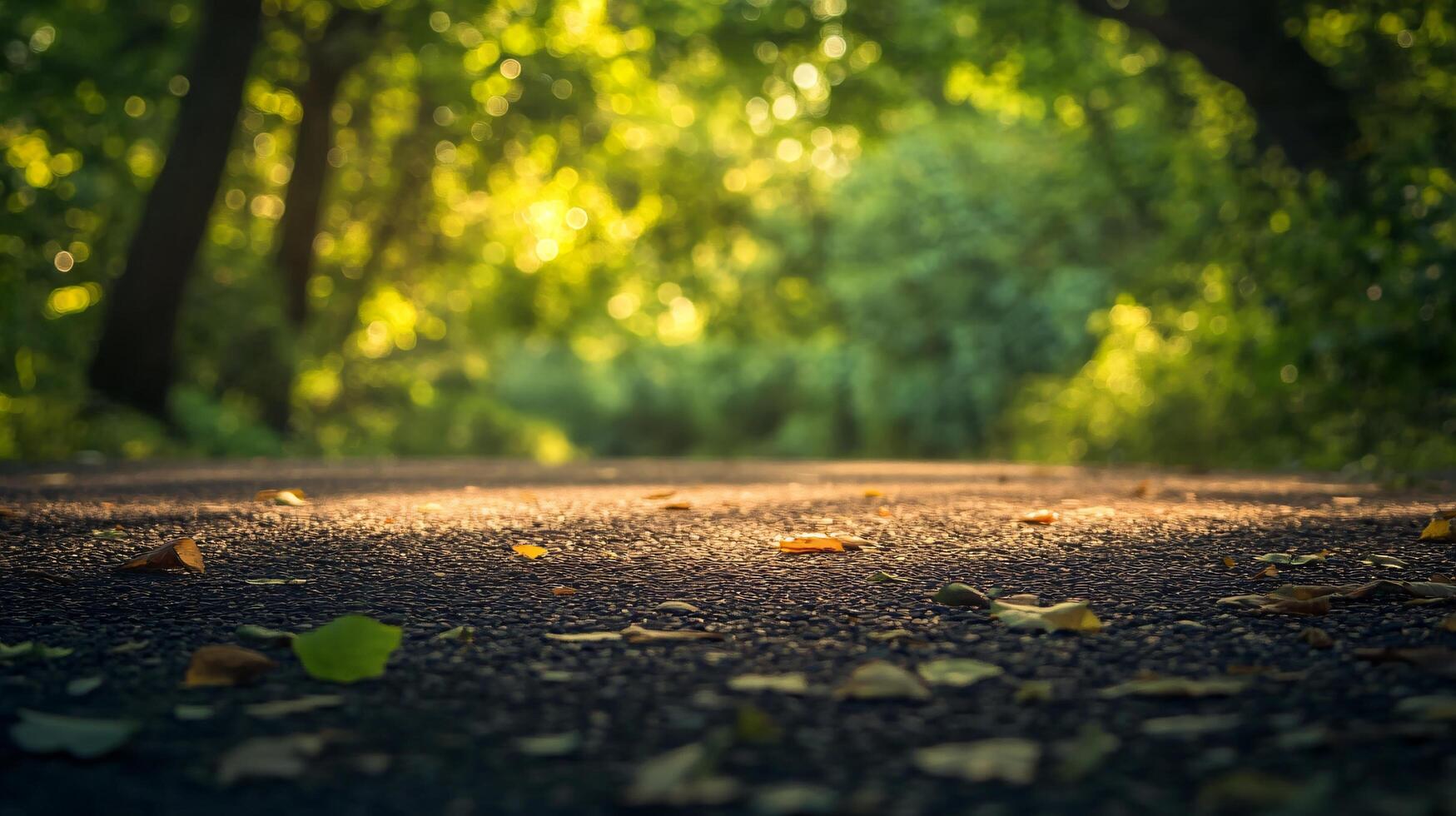 A forest with a path in the middle photo