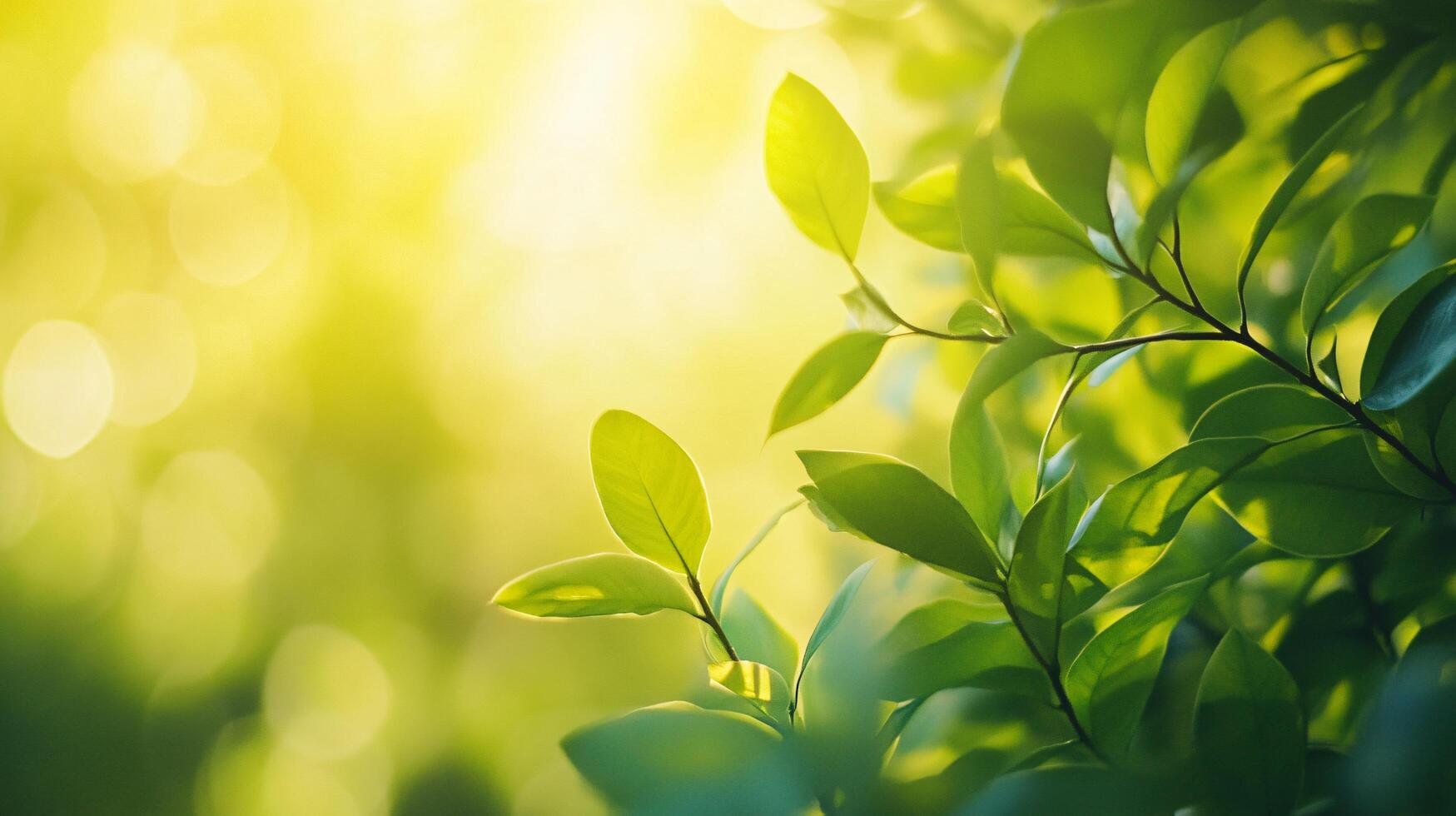 A leafy green tree with a bright sun shining on it photo
