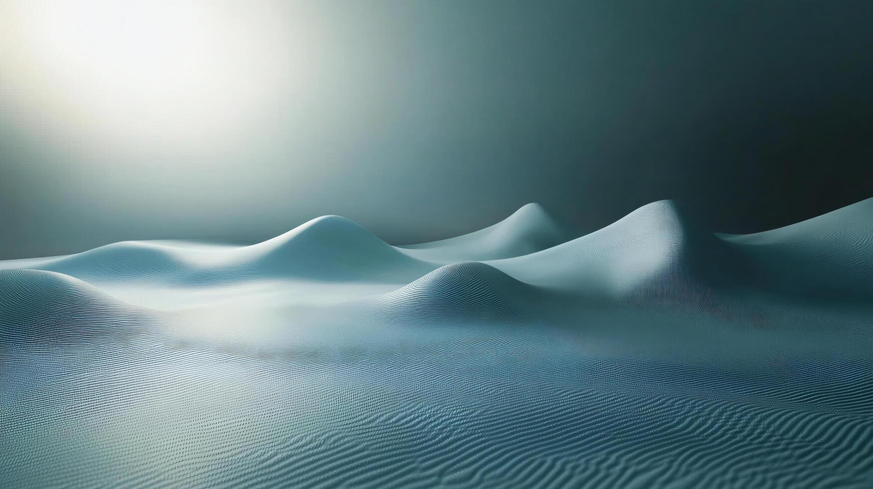 A computer generated image of a snowy beach with a sun in the background photo