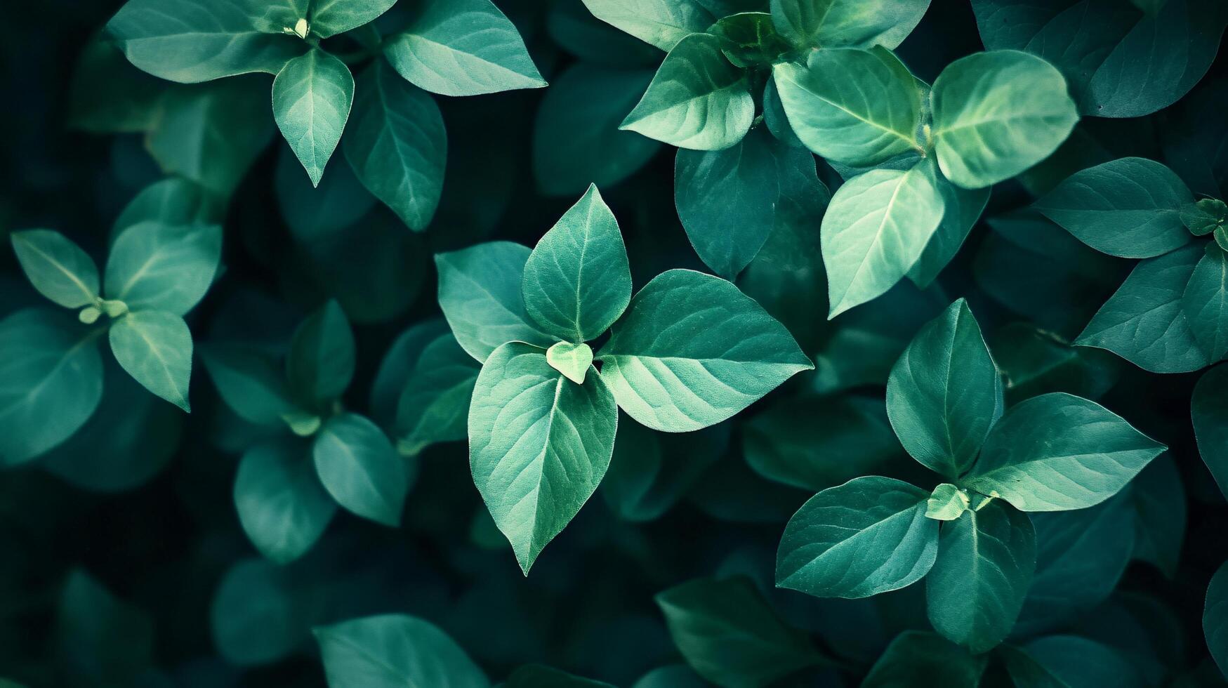 A close up of green leaves with a mood of serenity and calmness photo