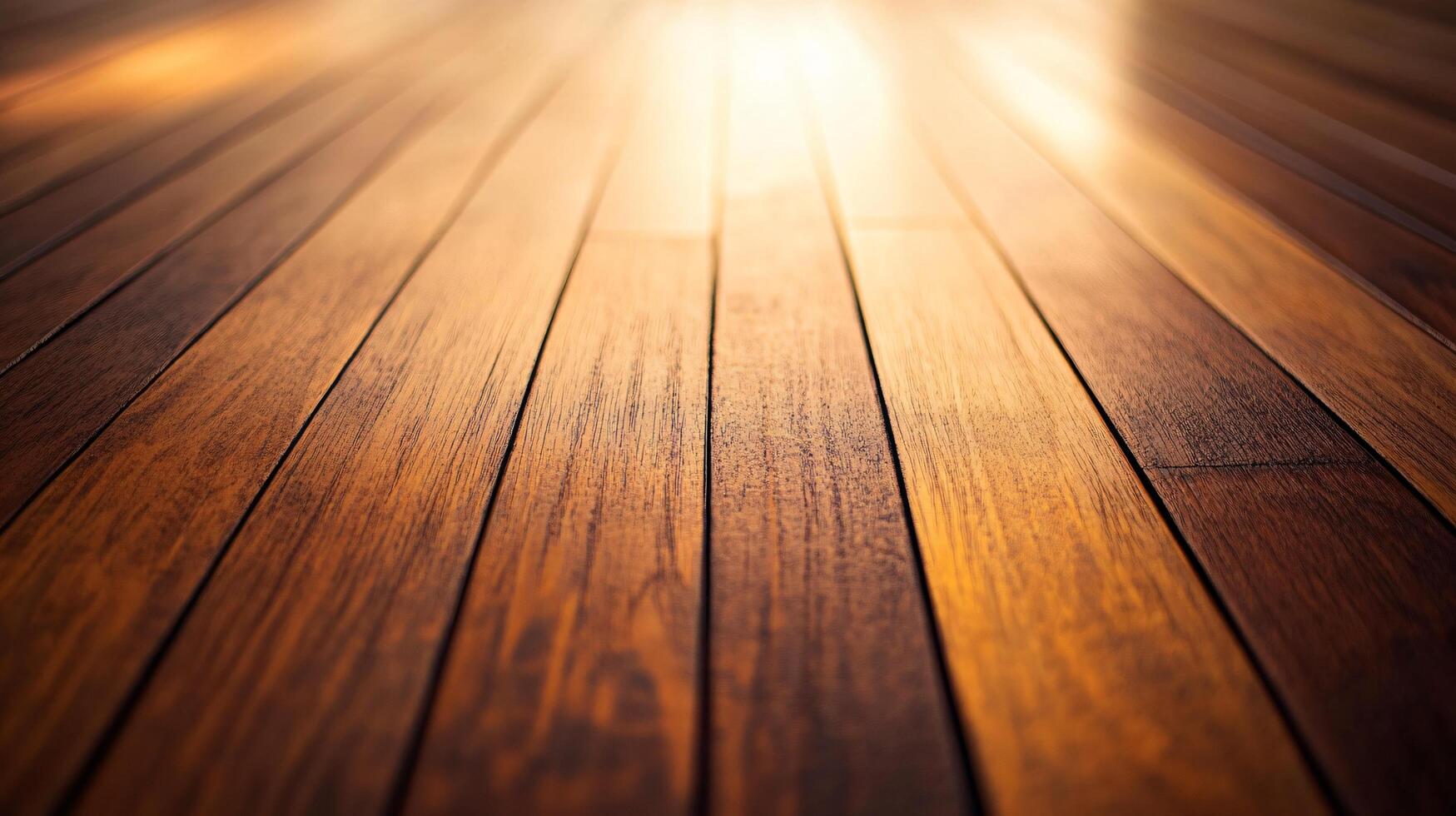 A wooden floor with a light shining on it photo